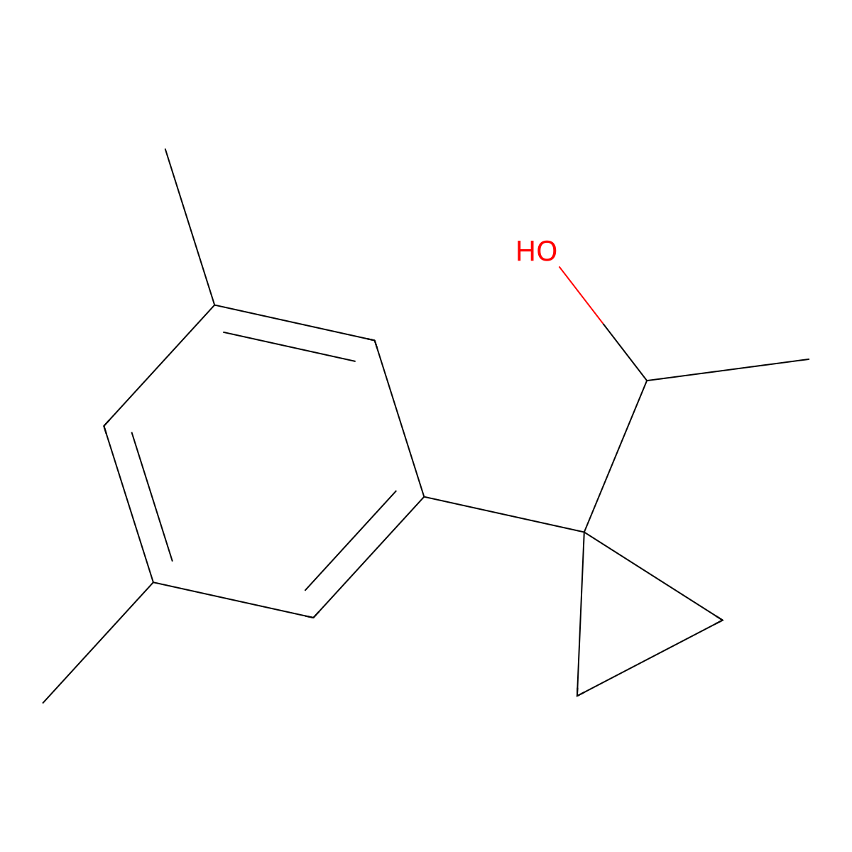 1-[1-(3,5-Dimethylphenyl)cyclopropyl]ethan-1-ol molecular structure, CAS 1379316-93-4