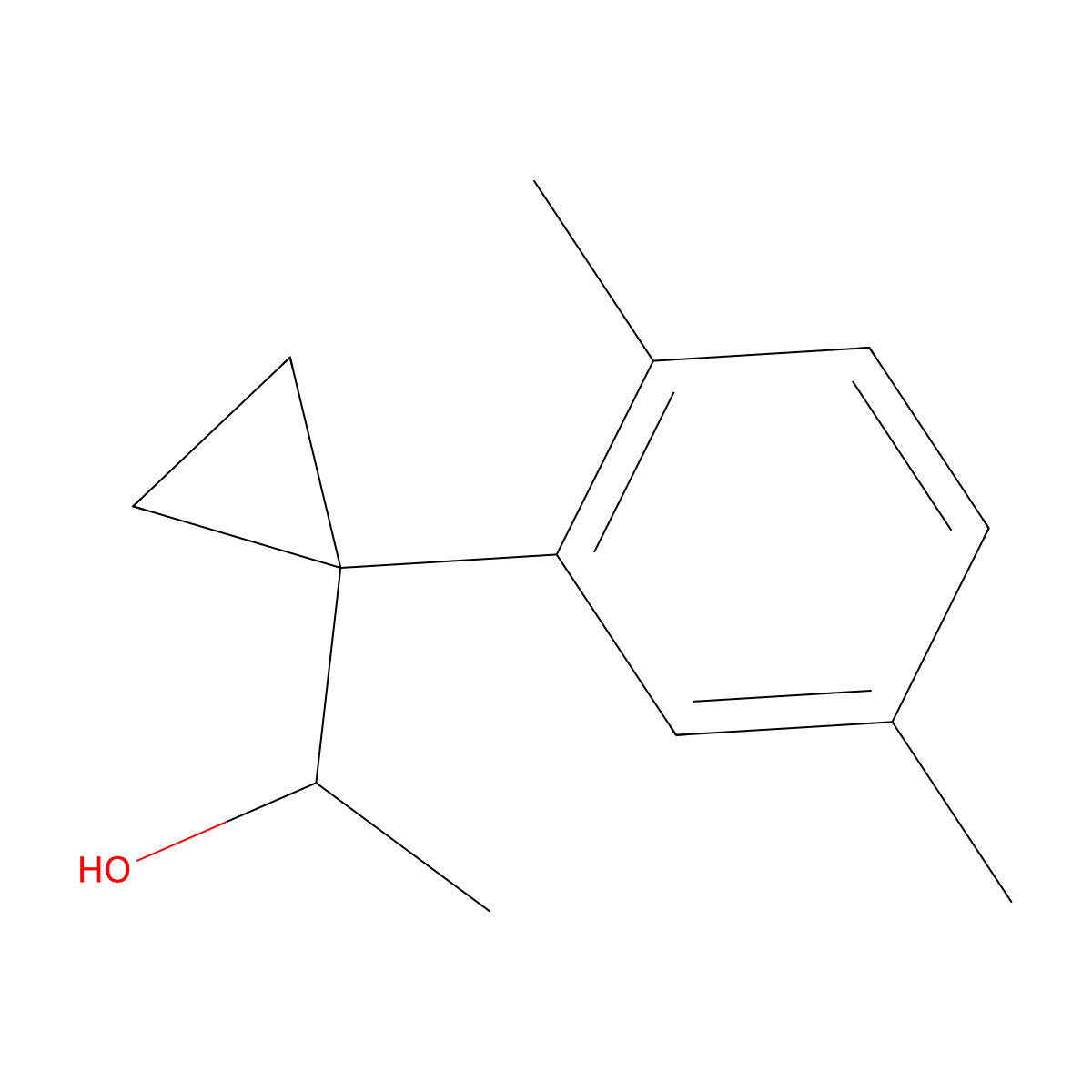 1-[1-(2,5-Dimethylphenyl)cyclopropyl]ethan-1-ol molecular structure, CAS 1379317-01-7