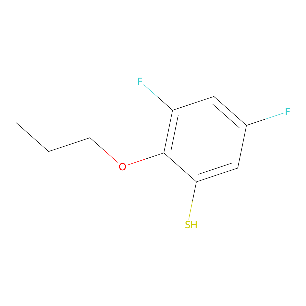 3,5-Difluoro-2-n-propoxythiophenol molecular structure, CAS 1379317-09-5