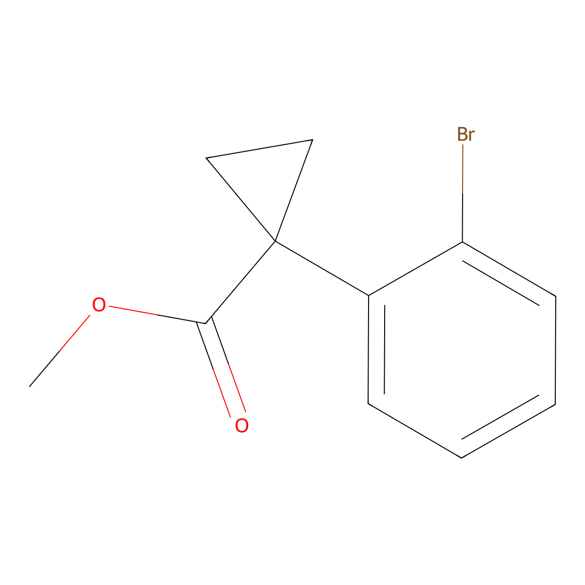Methyl 1-(2-bromophenyl)cyclopropane-1-carboxylate molecular structure, CAS 1379317-16-4