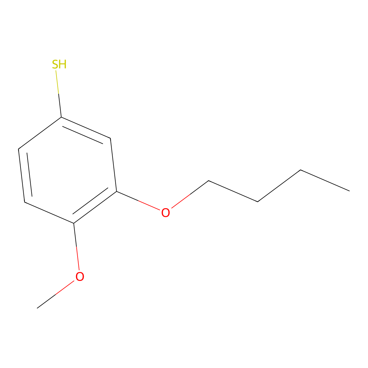 3-n-Butoxy-4-methoxythiophenol molecular structure, CAS 1379317-19-7
