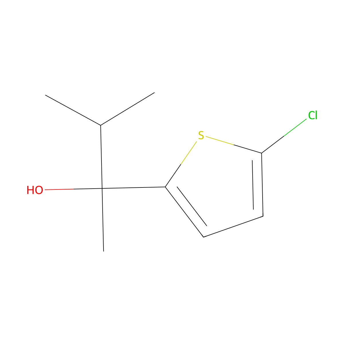 2-(5-Chloro-2-thienyl)-3-methyl-butan-2-ol molecular structure, CAS 1379317-23-3