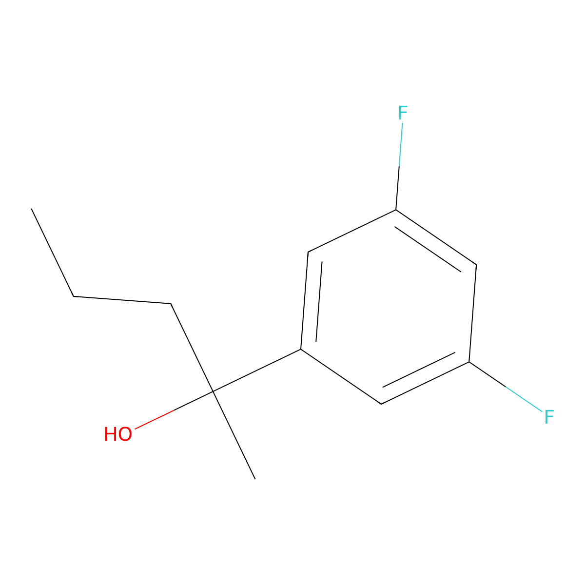 2-(3,5-Difluorophenyl)-2-pentanol molecular structure, CAS 1379317-37-9