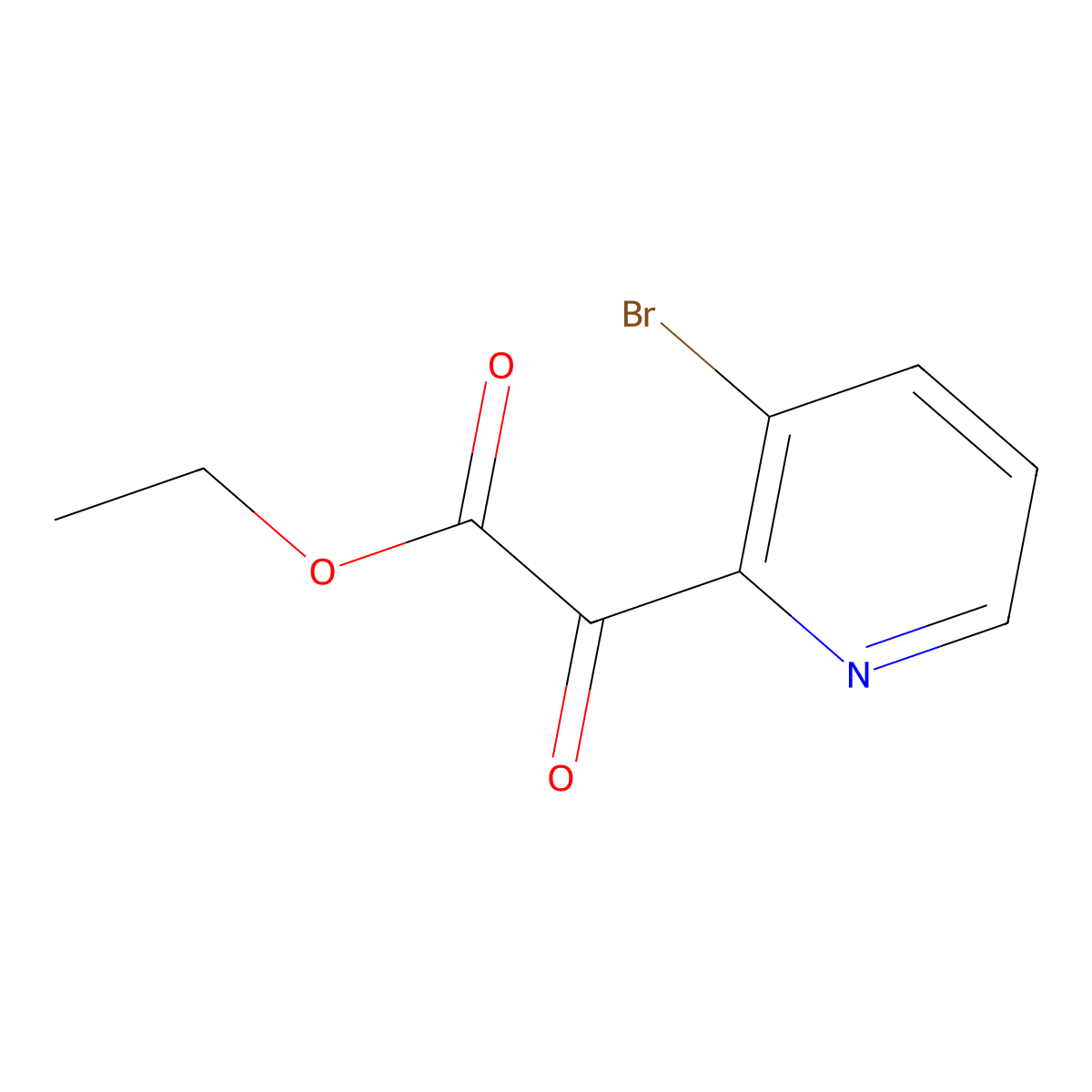 Ethyl 2-(3-bromopyridin-2-yl)-2-oxoacetate molecular structure, CAS 1379317-40-4