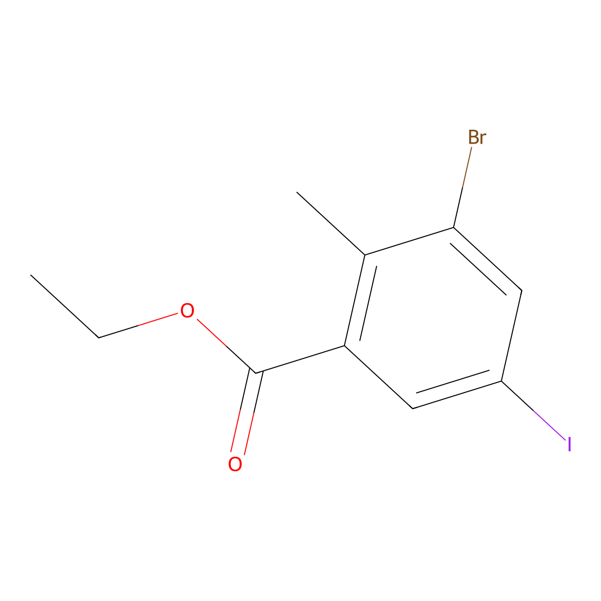 Ethyl 3-bromo-5-iodo-2-methylbenzoate molecular structure, CAS 1379317-96-0