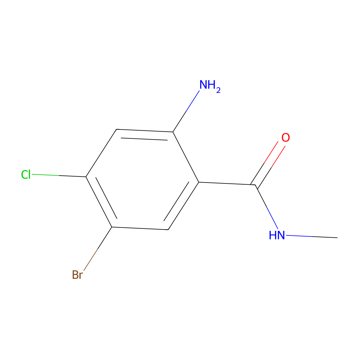 2-amino-5-bromo-4-chloro-N-methylbenzamide molecular structure, CAS 1379318-30-5