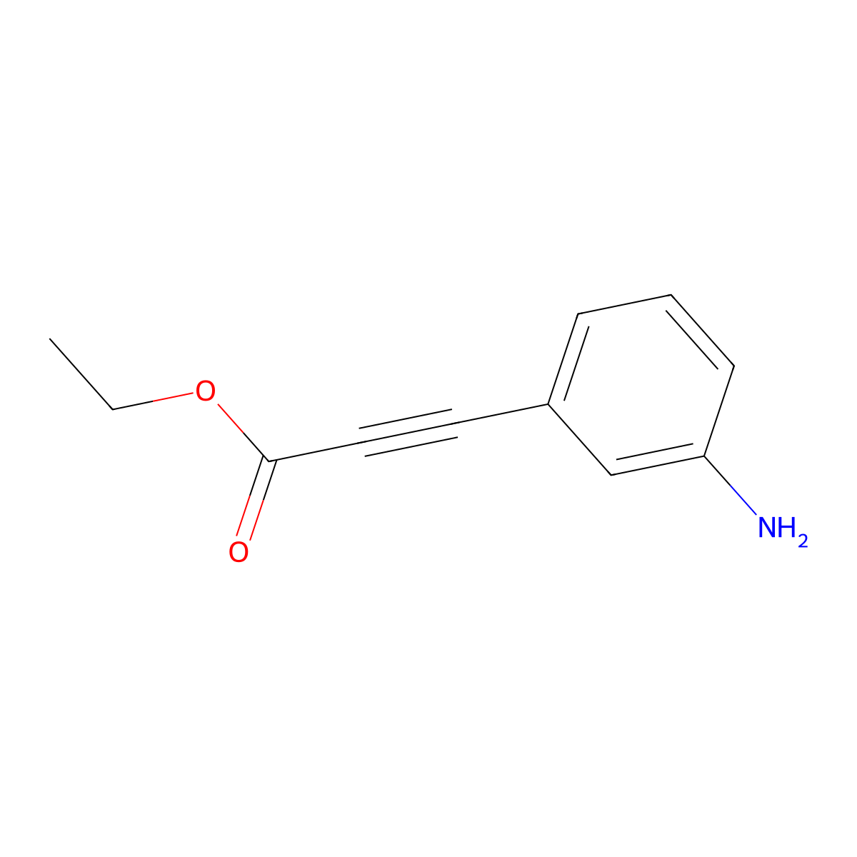 Ethyl 3-(3-aminophenyl)prop-2-ynoate molecular structure, CAS 1379318-74-7