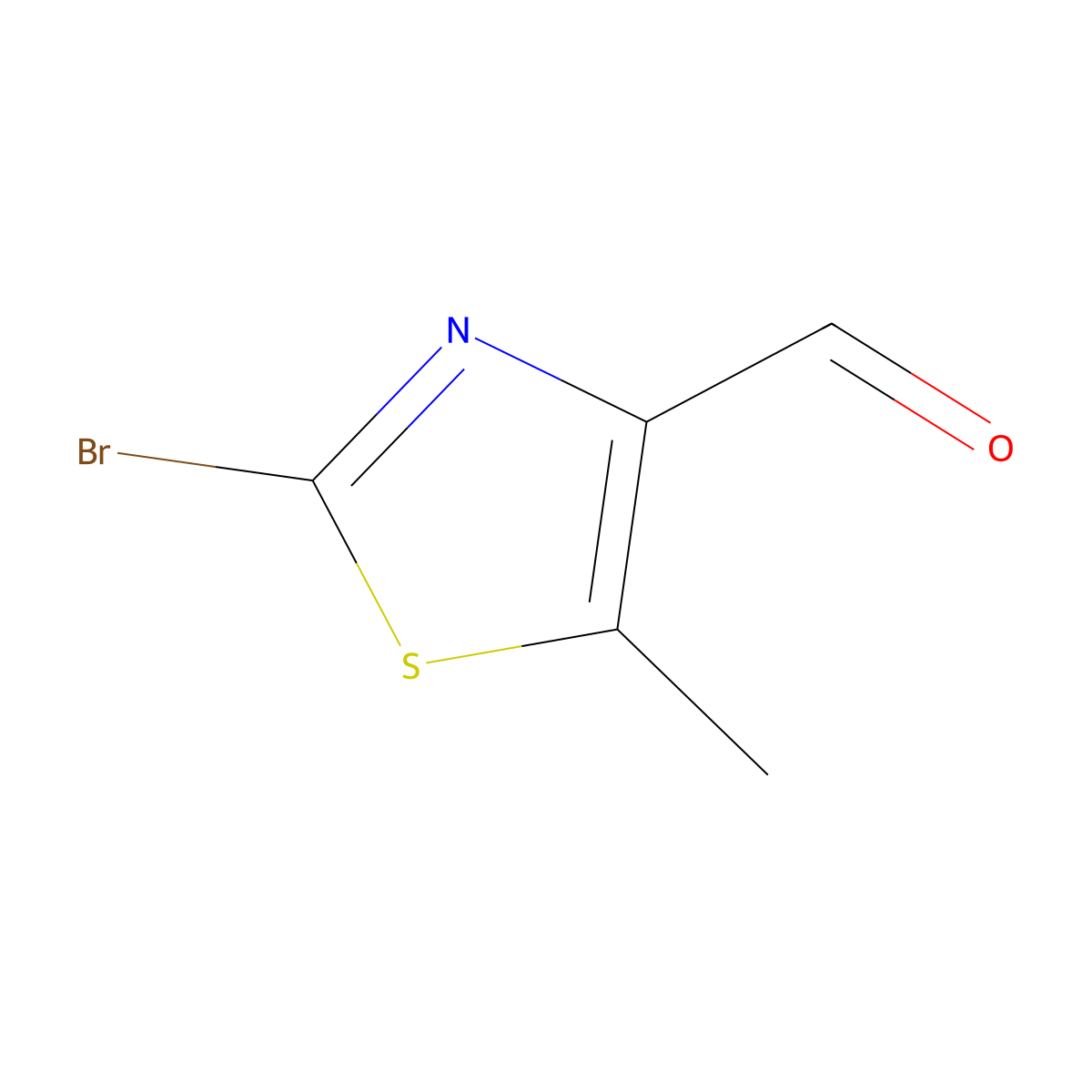 2-Bromo-5-methyl-1,3-thiazole-4-carbaldehyde molecular structure, CAS 1379318-90-7