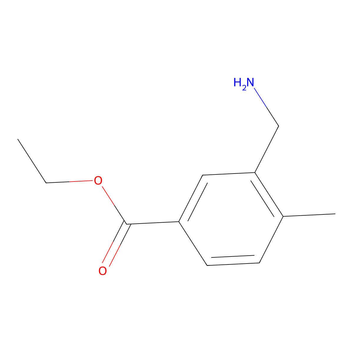 Ethyl 3-(aminomethyl)-4-methylbenzoate molecular structure, CAS 1379319-22-8