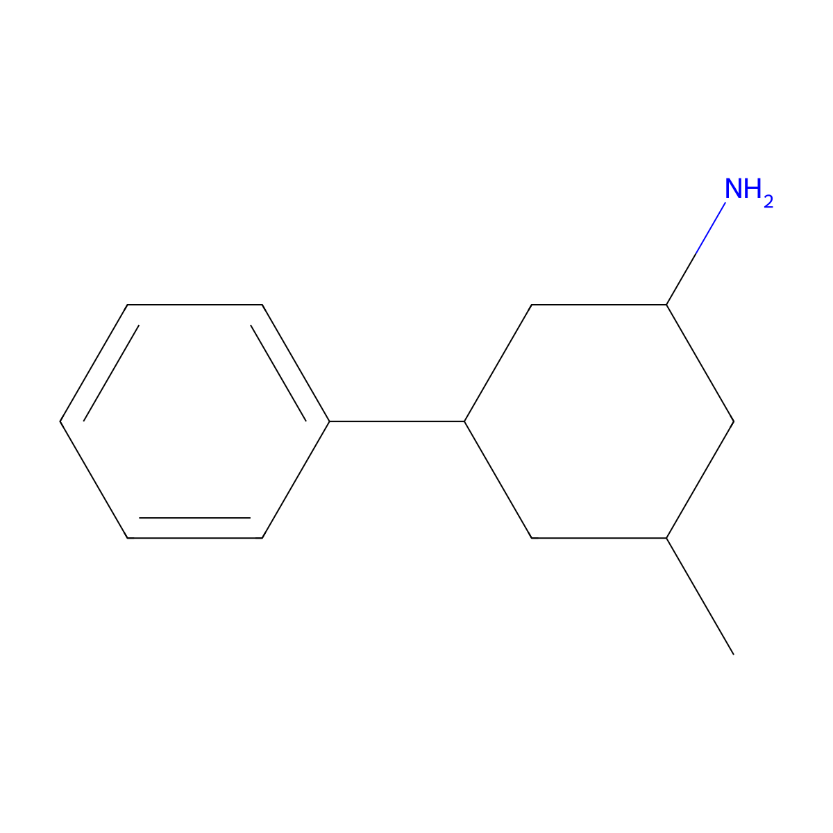 3-Methyl-5-phenylcyclohexan-1-amine molecular structure, CAS 1379319-60-4