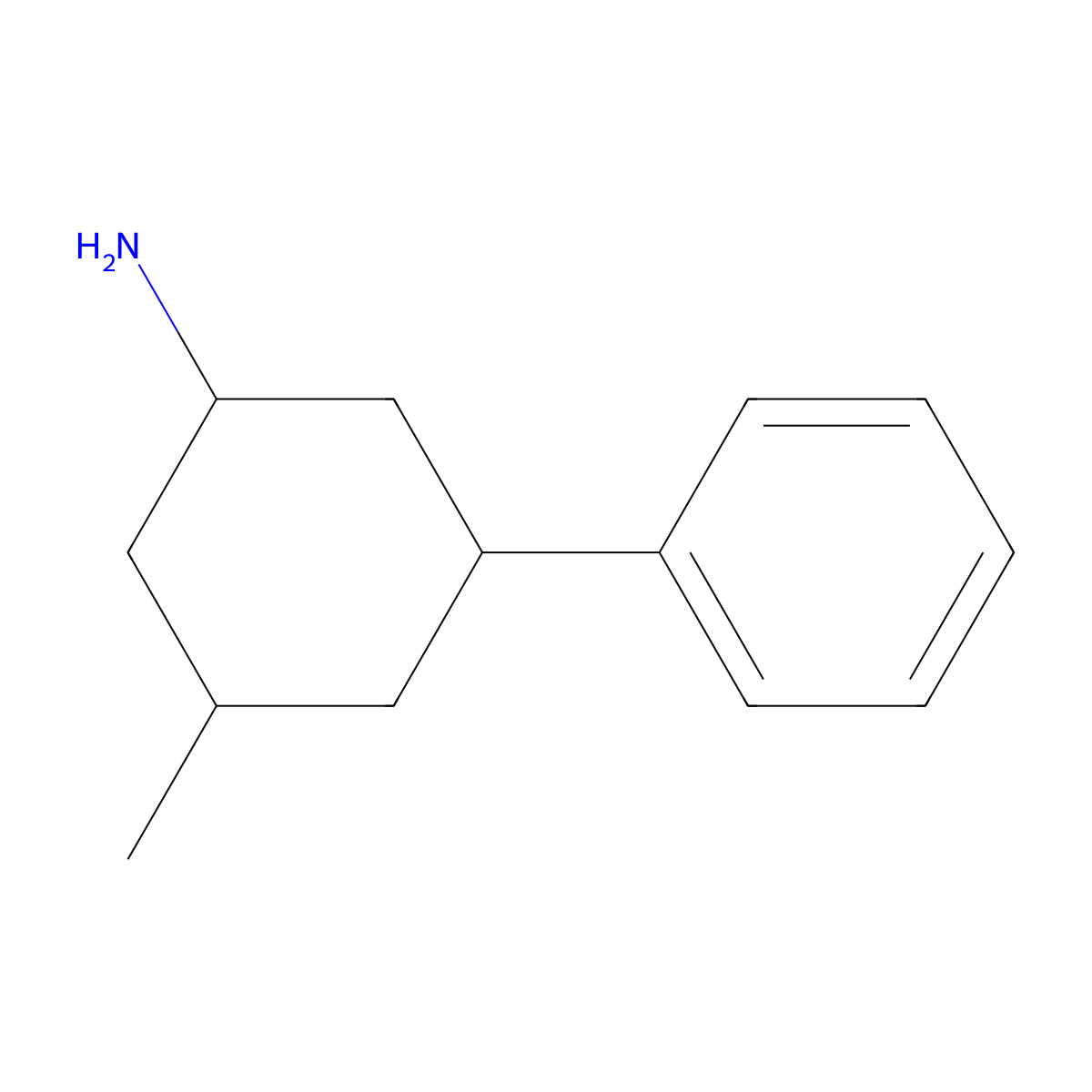 3-Methyl-5-phenylcyclohexan-1-amine molecular structure, CAS 1379319-60-4