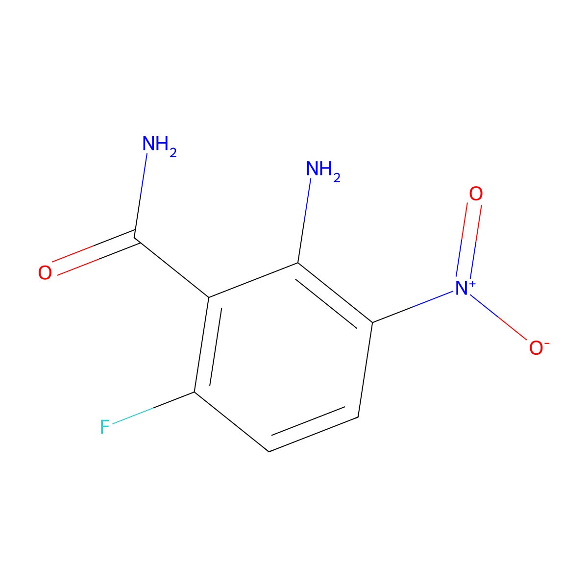 2-Amino-6-fluoro-3-nitrobenzamide molecular structure, CAS 1379319-95-5