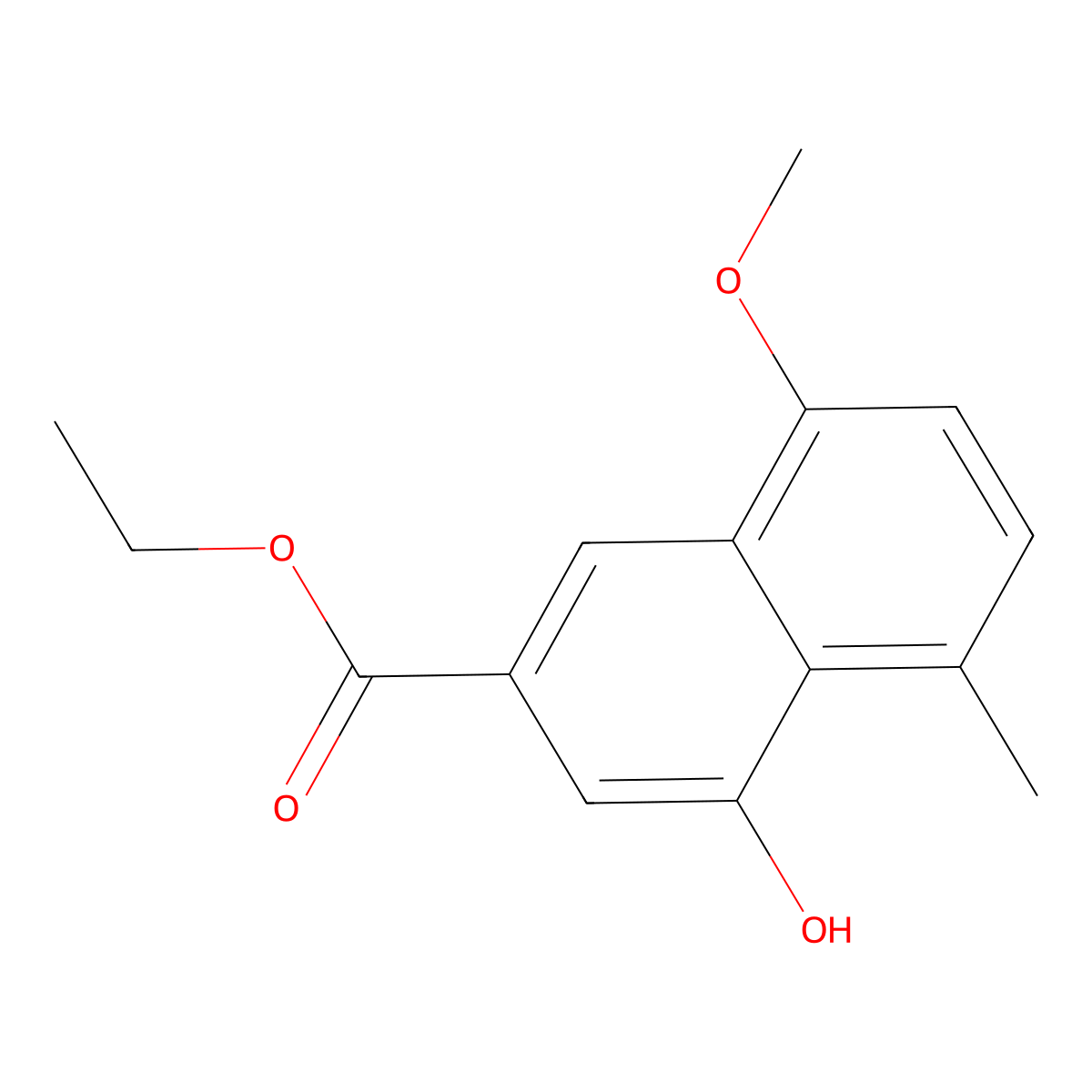 2-Naphthalenecarboxylic acid, 4-hydroxy-8-methoxy-5-methyl-, ethyl ester molecular structure, CAS 137932-77-5