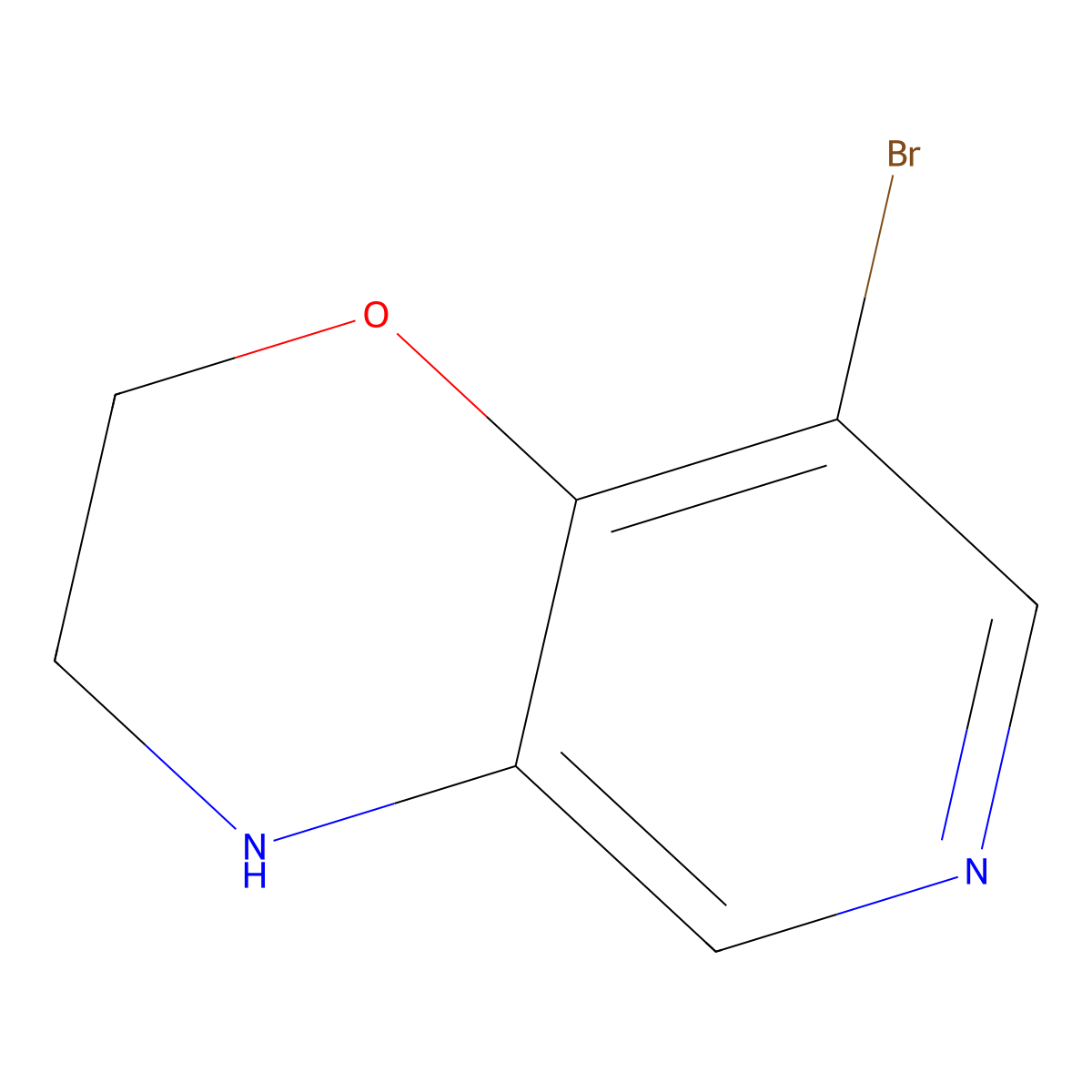 8-bromo-2H,3H,4H-pyrido(4,3-b)(1,4)oxazine molecular structure, CAS 1379320-13-4