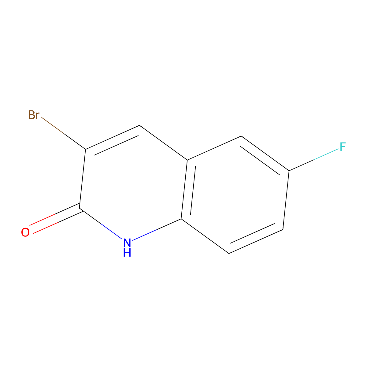 3-Bromo-6-fluoroquinolin-2(1H)-one molecular structure, CAS 1379320-33-8