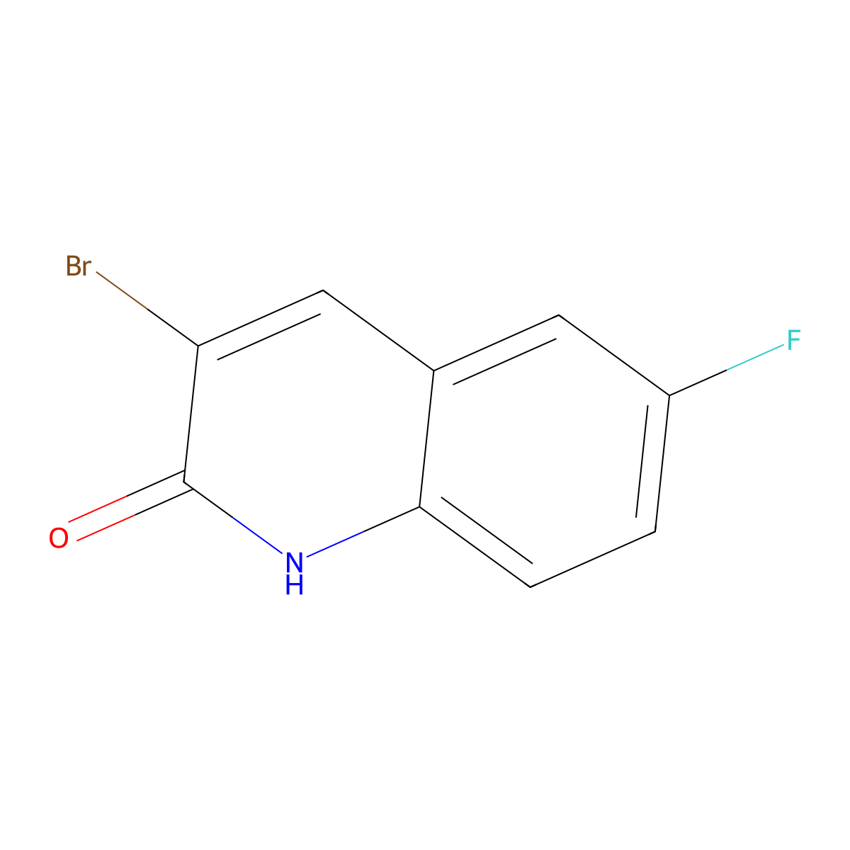 3-Bromo-6-fluoroquinolin-2(1H)-one molecular structure, CAS 1379320-33-8