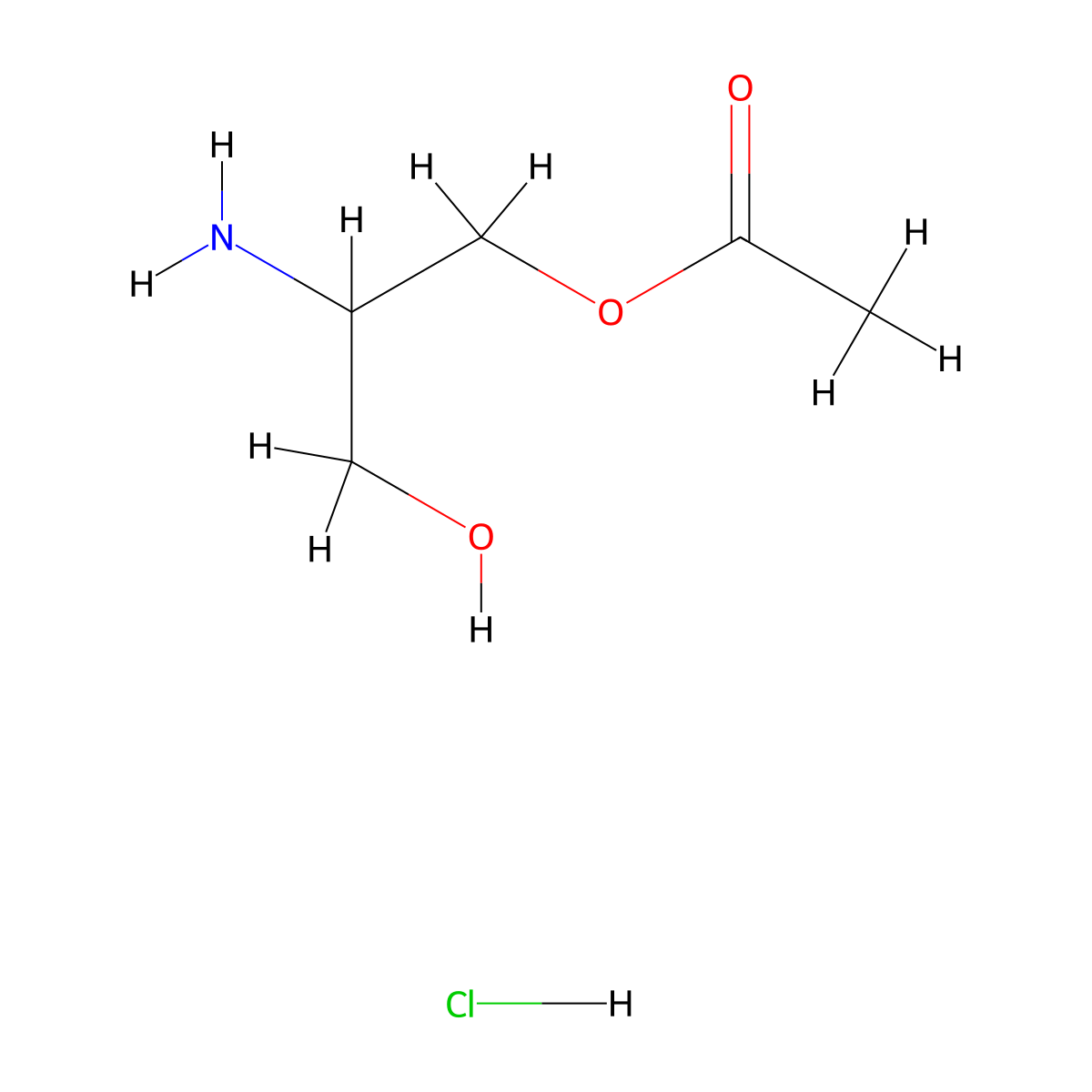 2-Amino-3-hydroxypropyl acetate hydrochloride molecular structure, CAS 1379321-13-7