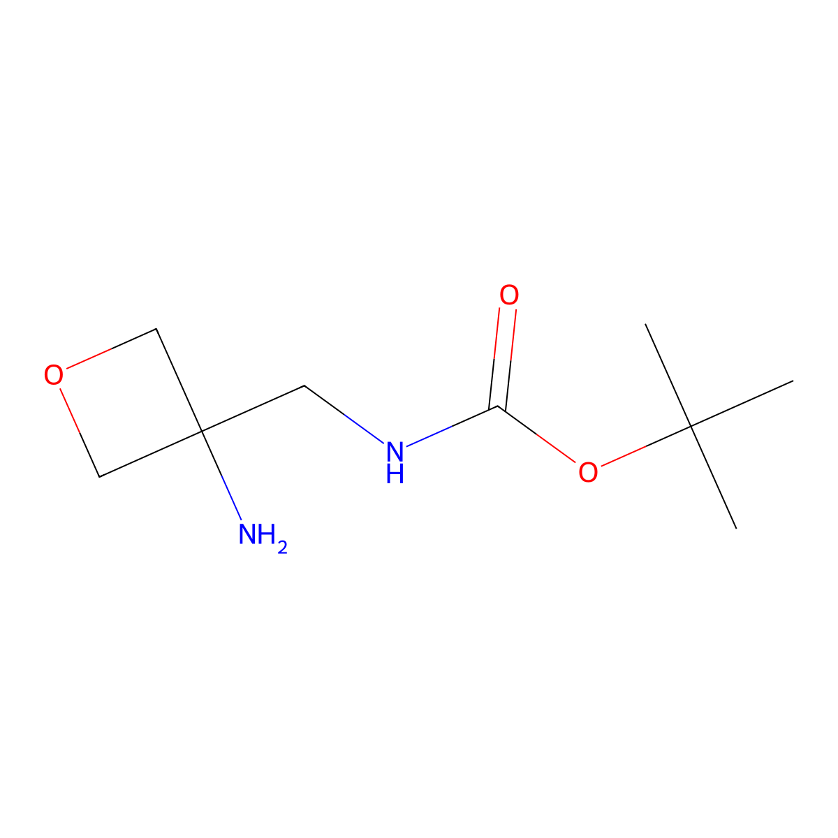 tert-butyl N-((3-aminooxetan-3-yl)methyl)carbamate molecular structure, CAS 1379322-06-1
