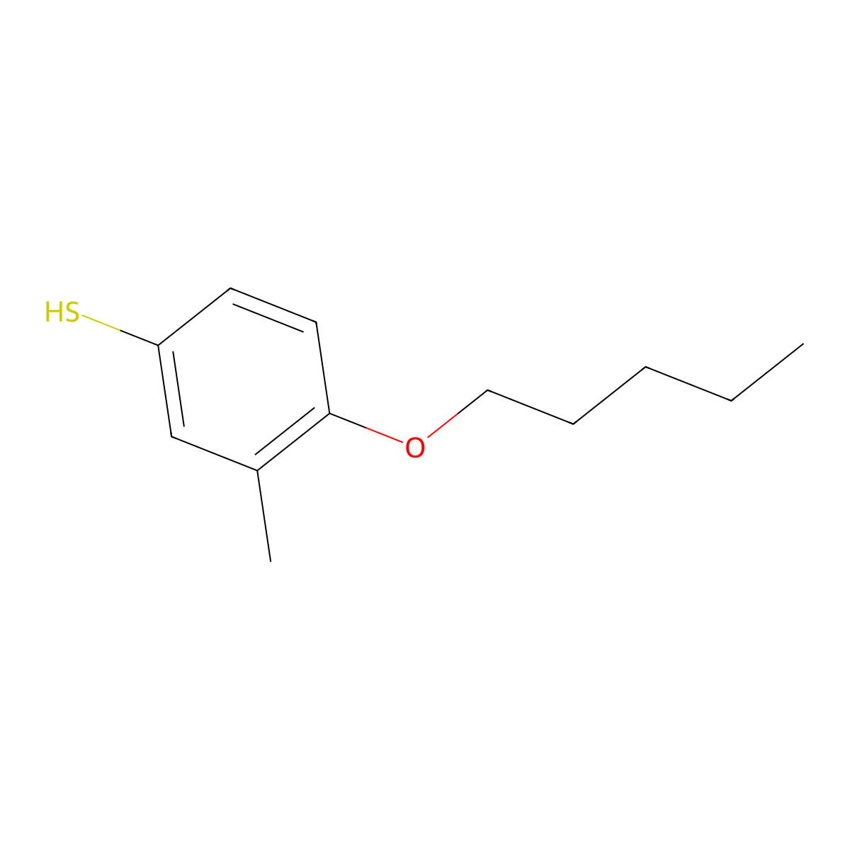 3-Methyl-4-n-pentoxythiophenol molecular structure, CAS 1379322-26-5