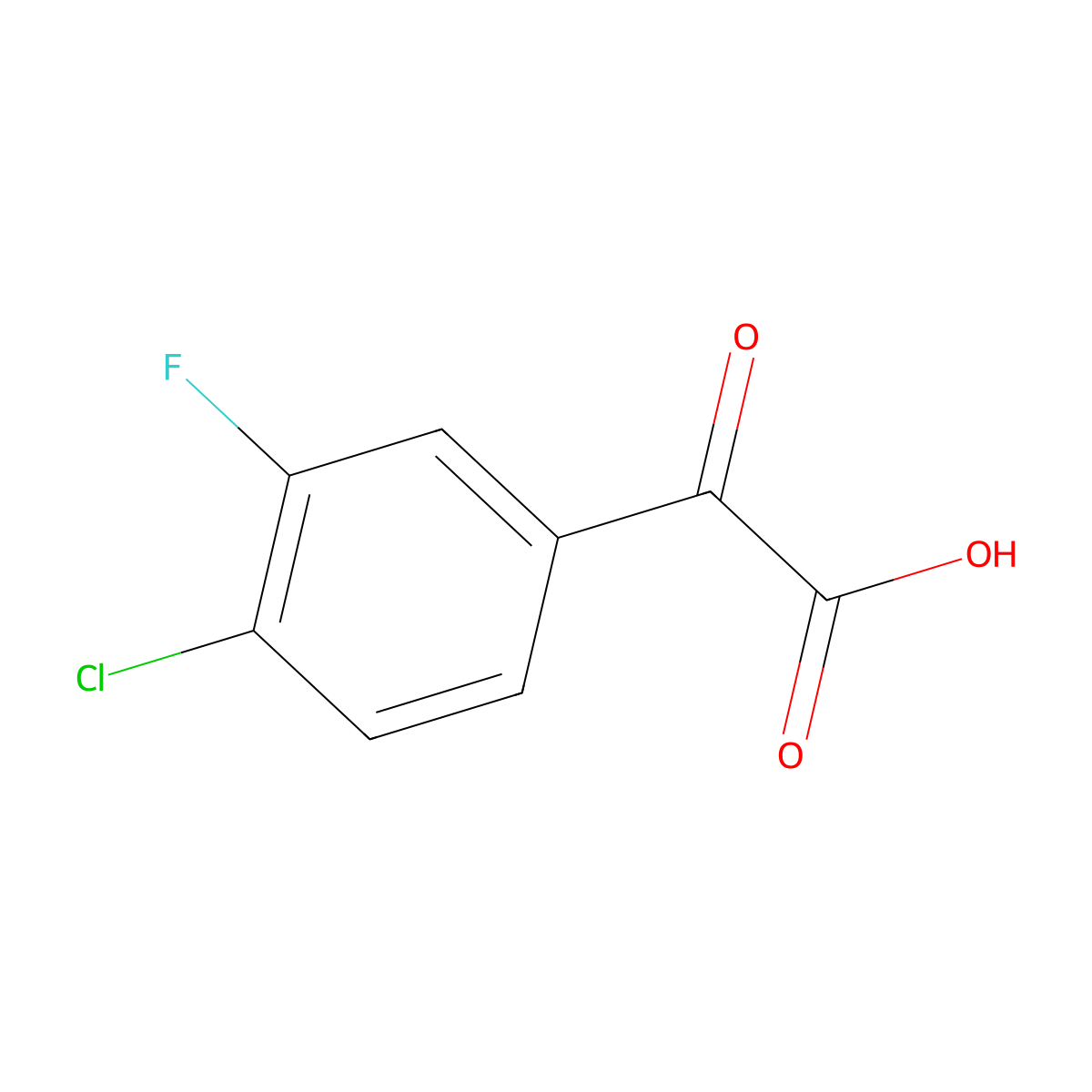 2-(4-Chloro-3-fluorophenyl)-2-oxoacetic acid molecular structure, CAS 1379322-36-7