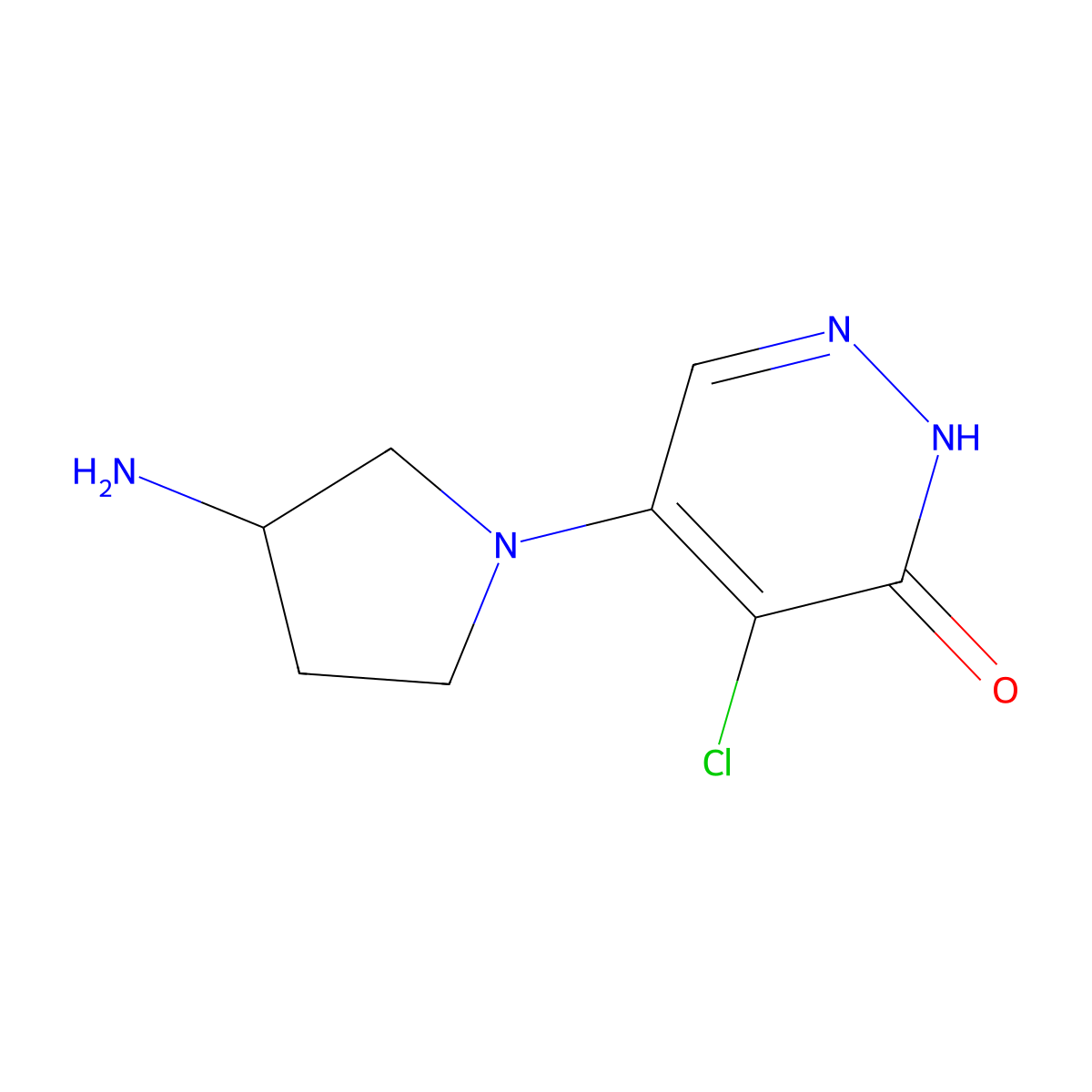 5-(3-Aminopyrrolidin-1-yl)-4-chloro-2,3-dihydropyridazin-3-one molecular structure, CAS 1379322-64-1