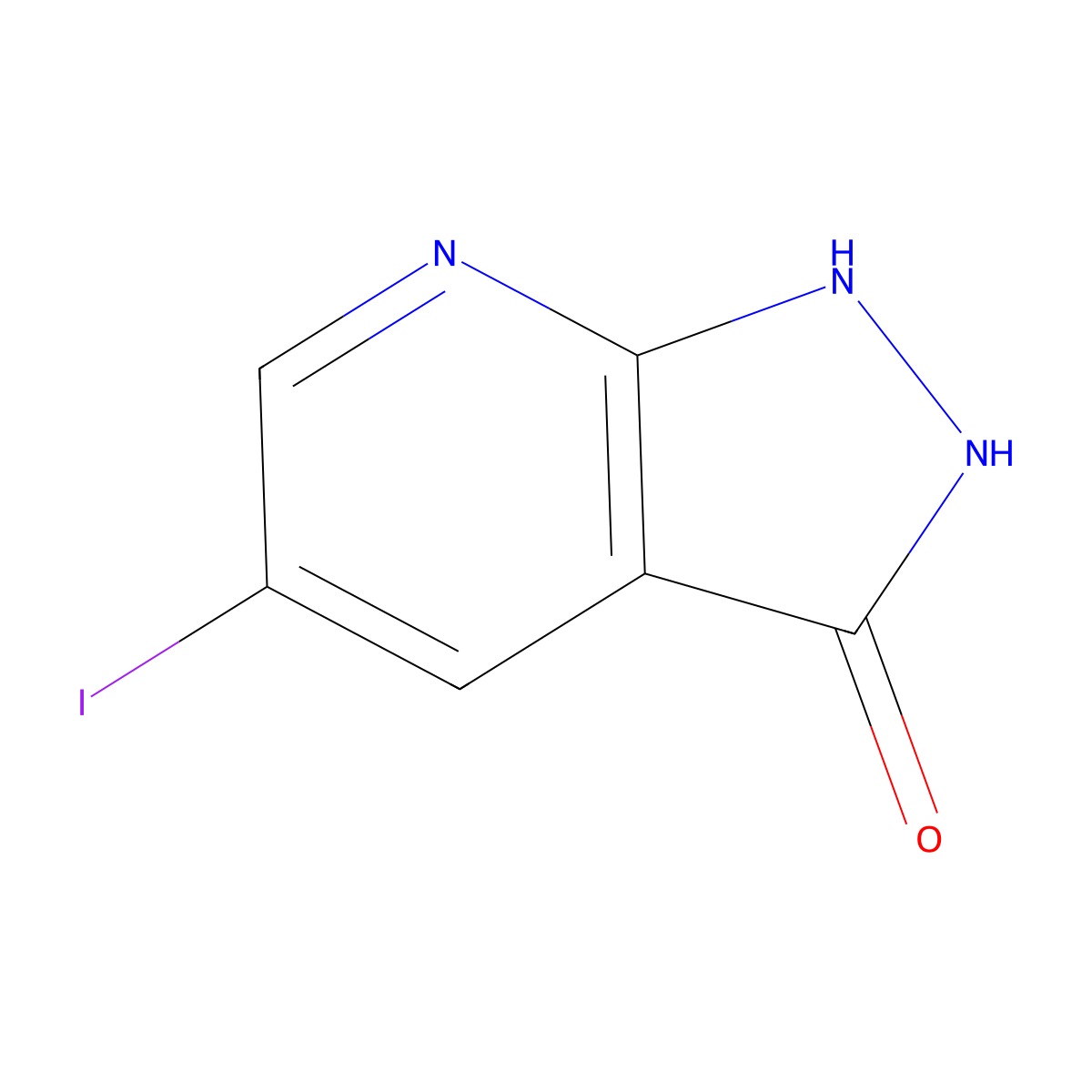 5-Iodo-1H-pyrazolo[3,4-b]pyridin-3(2H)-one molecular structure, CAS 1379322-80-1