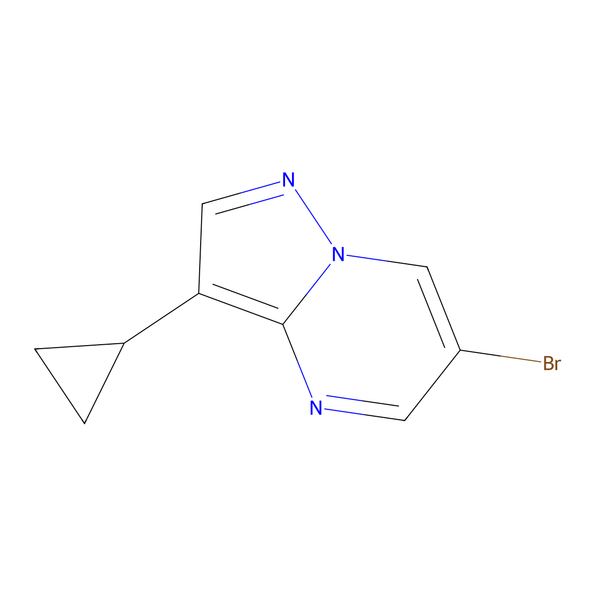 6-Bromo-3-cyclopropylpyrazolo[1,5-a]pyrimidine molecular structure, CAS 1379323-54-2
