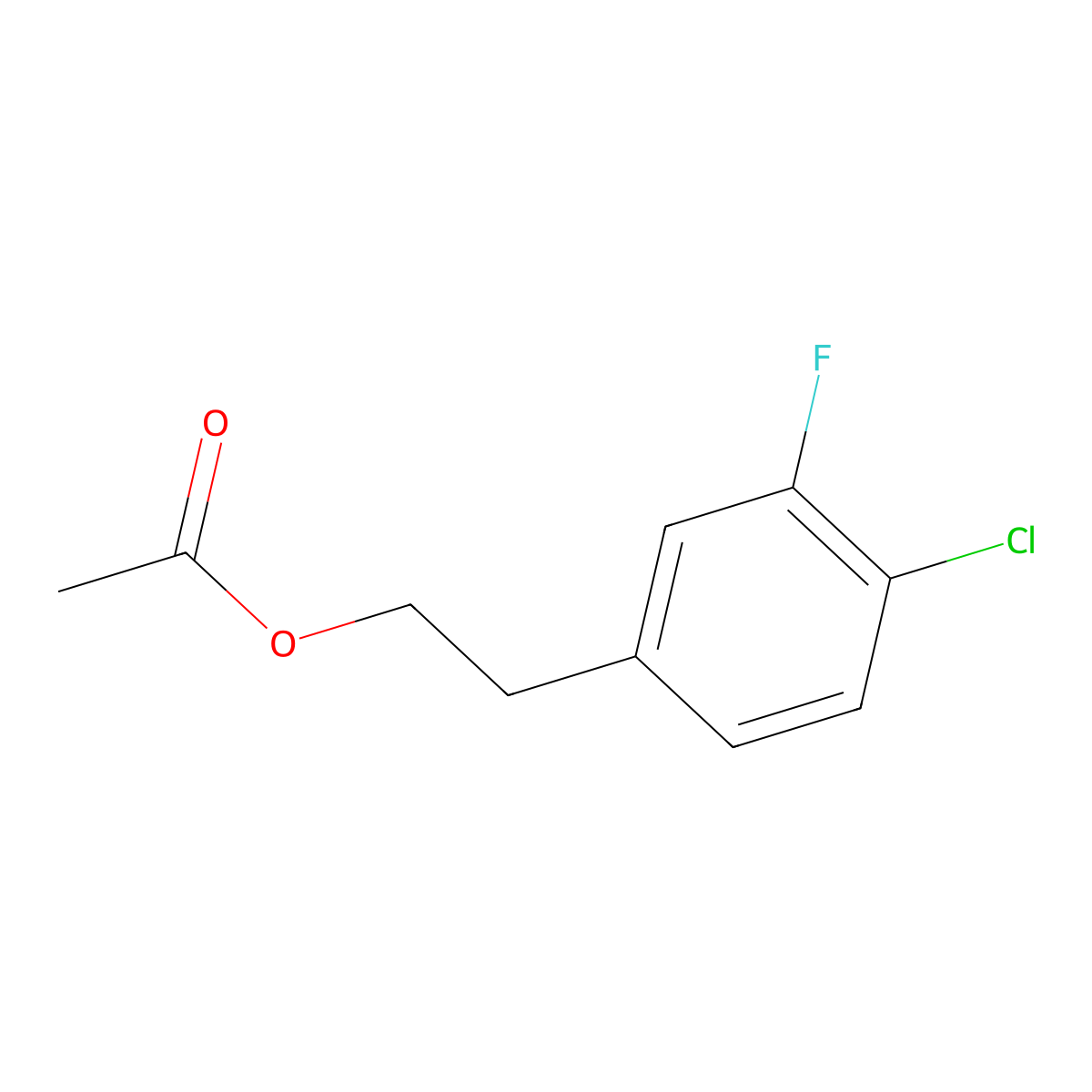 4-Chloro-3-fluorophenethyl acetate molecular structure, CAS 1379323-75-7
