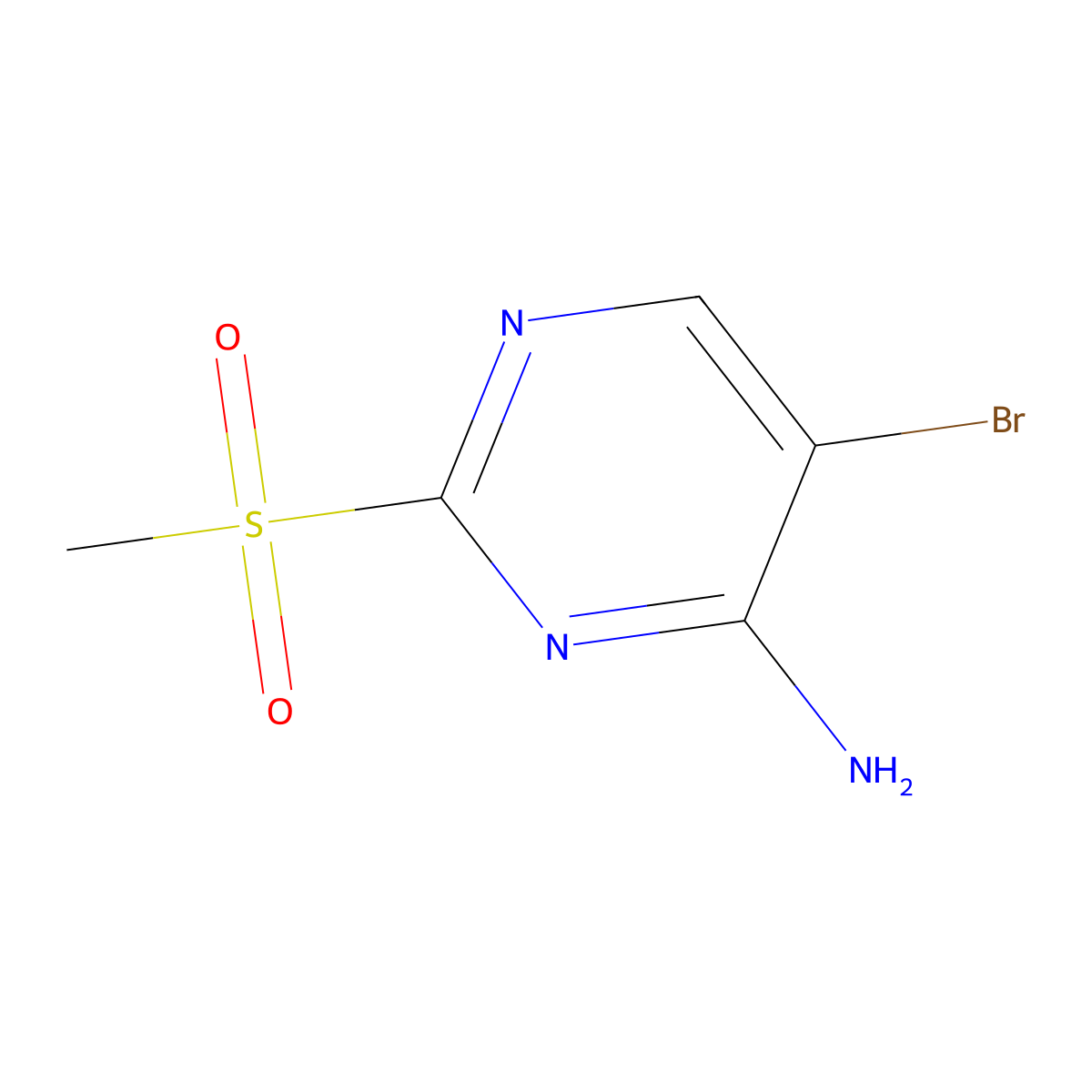 5-Bromo-2-(methylsulfonyl)pyrimidin-4-amine molecular structure, CAS 1379324-53-4