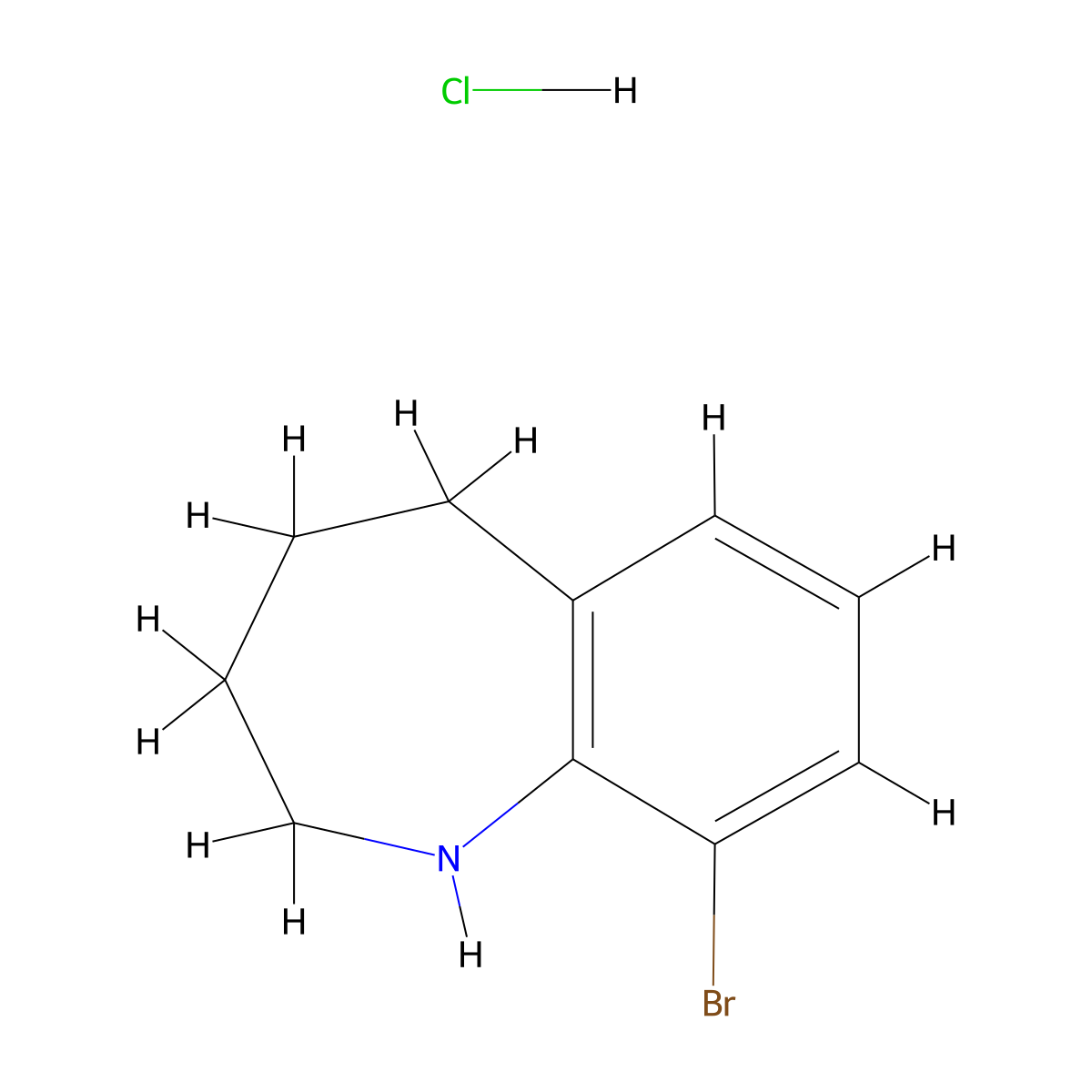 9-Bromo-2,3,4,5-tetrahydro-1H-benzo[b]azepine hydrochloride molecular structure, CAS 1379324-68-1