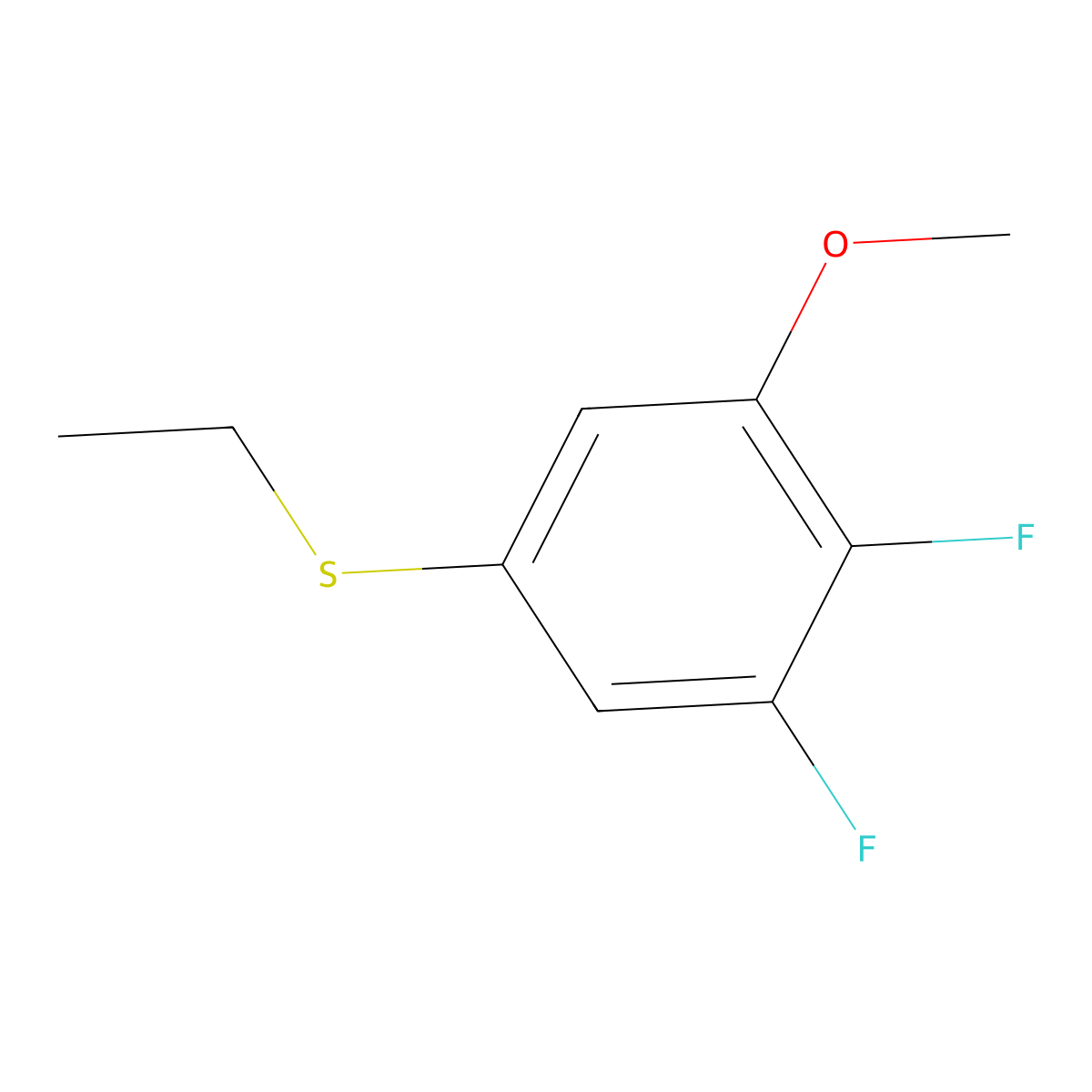 3,4-Difluoro-5-methoxyphenyl ethyl sulfide molecular structure, CAS 1379324-74-9