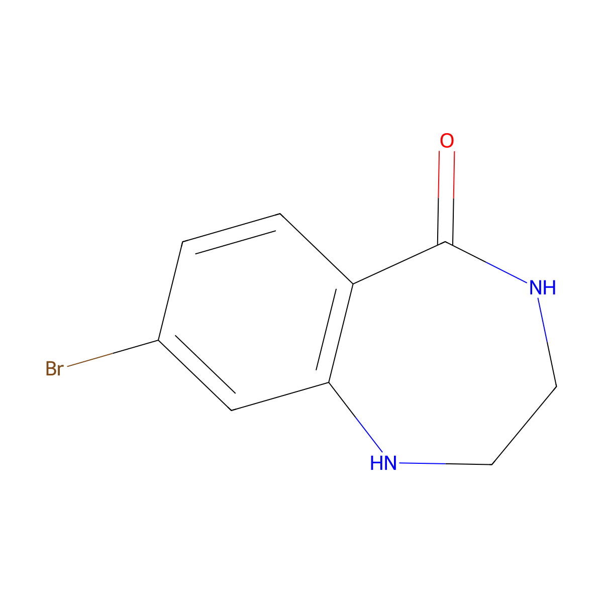8-Bromo-3,4-dihydro-1H-benzo[e][1,4]diazepin-5(2H)-one molecular structure, CAS 1379324-91-0