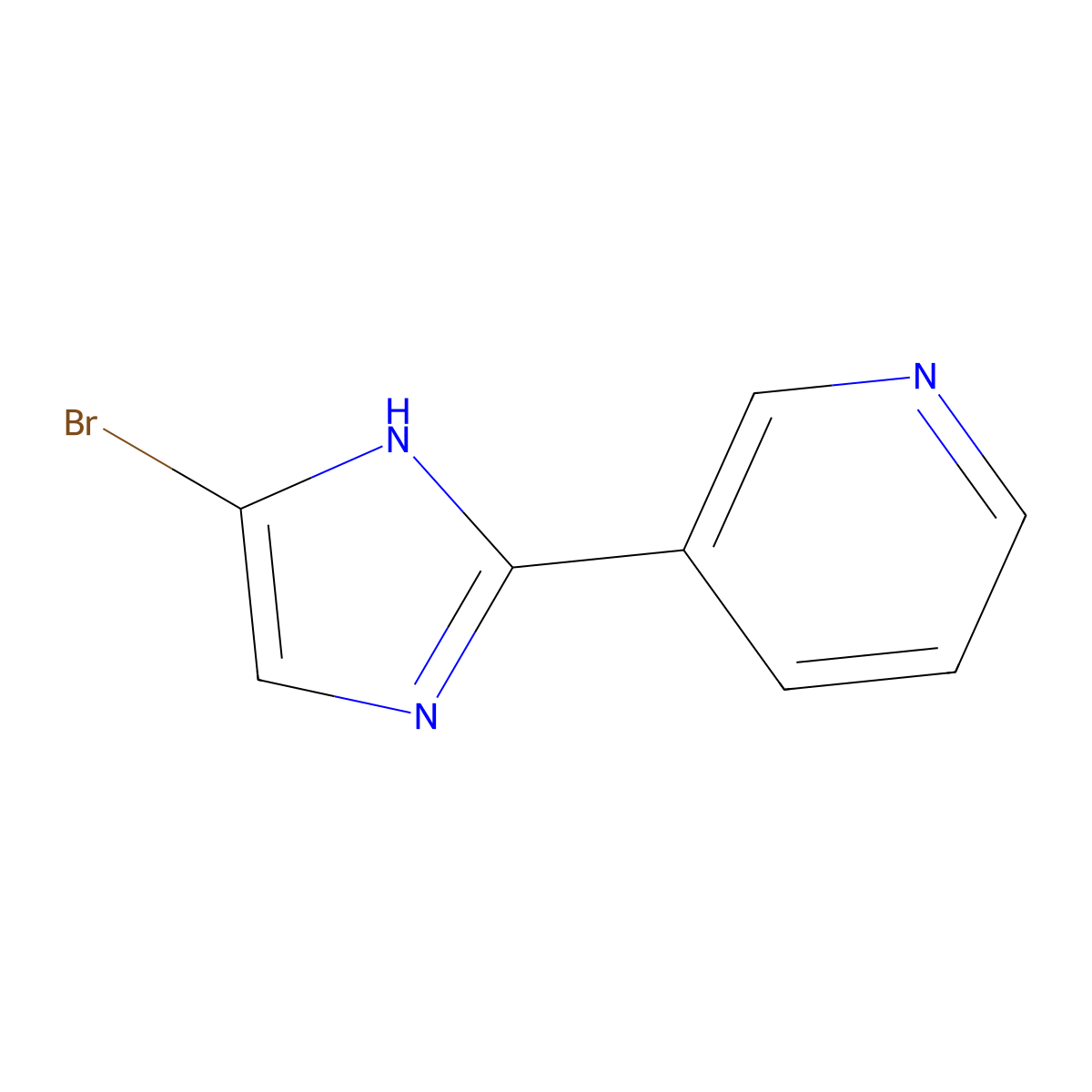 3-(4-bromo-1H-imidazol-2-yl)pyridine molecular structure, CAS 1379324-97-6