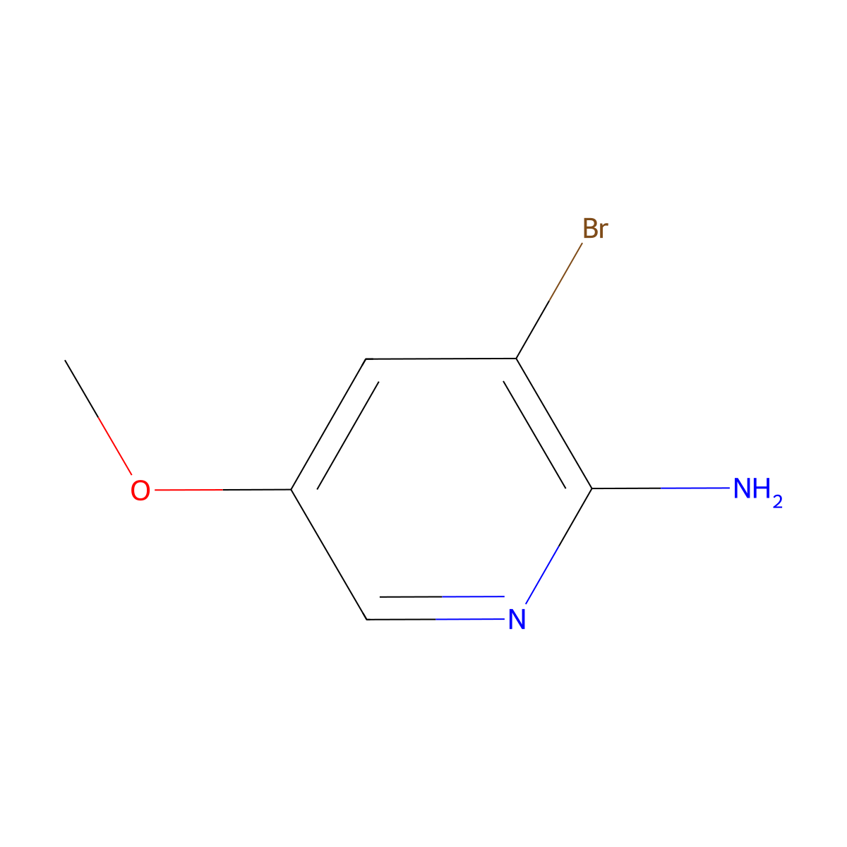 3-Bromo-5-methoxypyridin-2-amine molecular structure, CAS 1379325-16-2