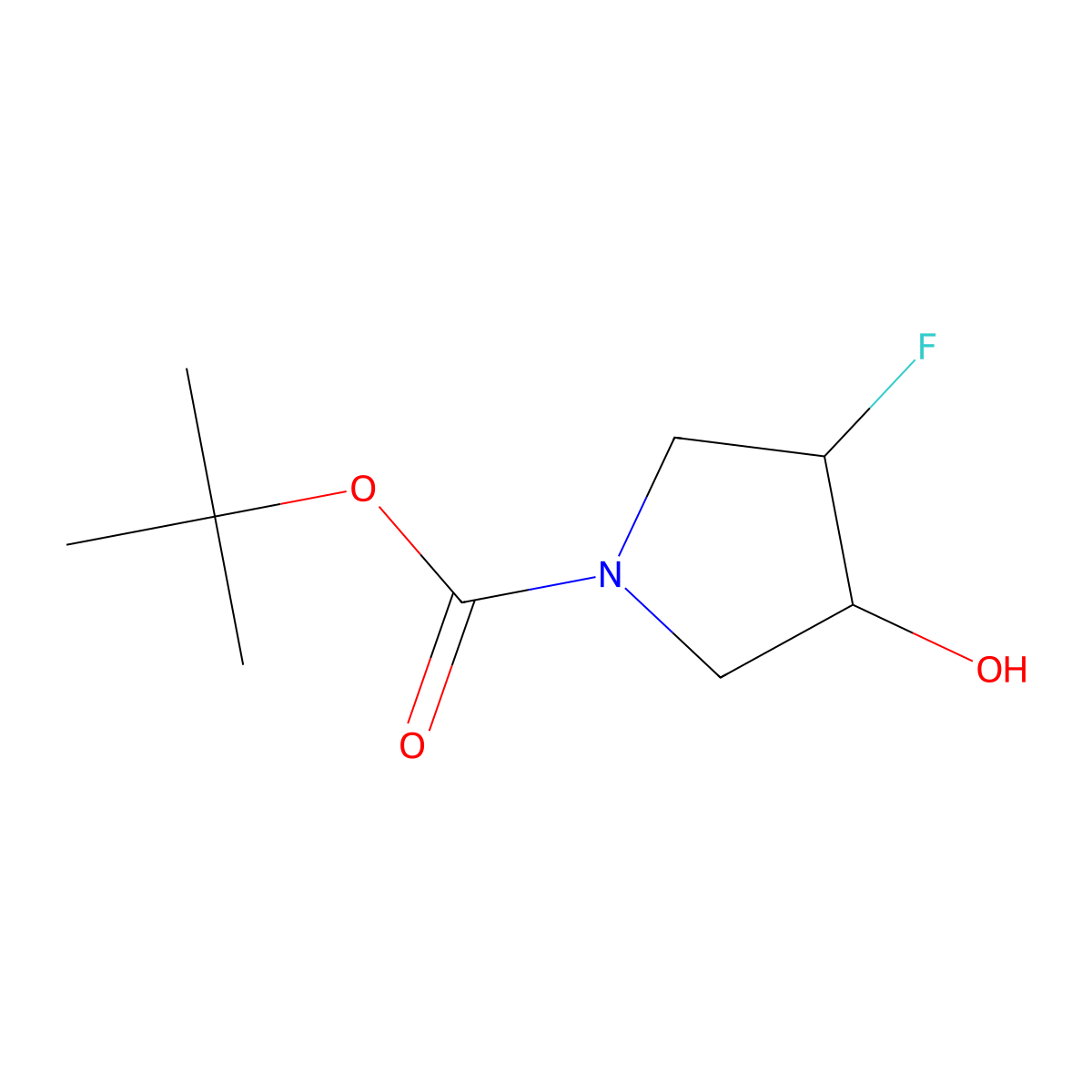 Tert-butyl 3-fluoro-4-hydroxypyrrolidine-1-carboxylate molecular structure, CAS 1379325-25-3