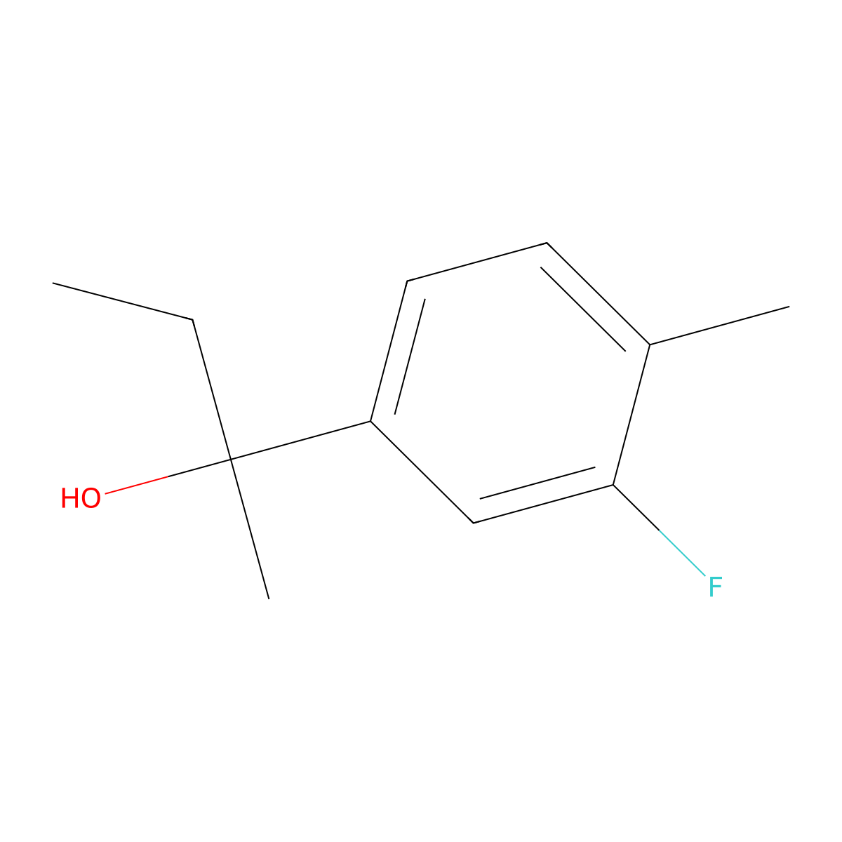 2-(3-Fluoro-4-methylphenyl)butan-2-ol molecular structure, CAS 1379326-05-2