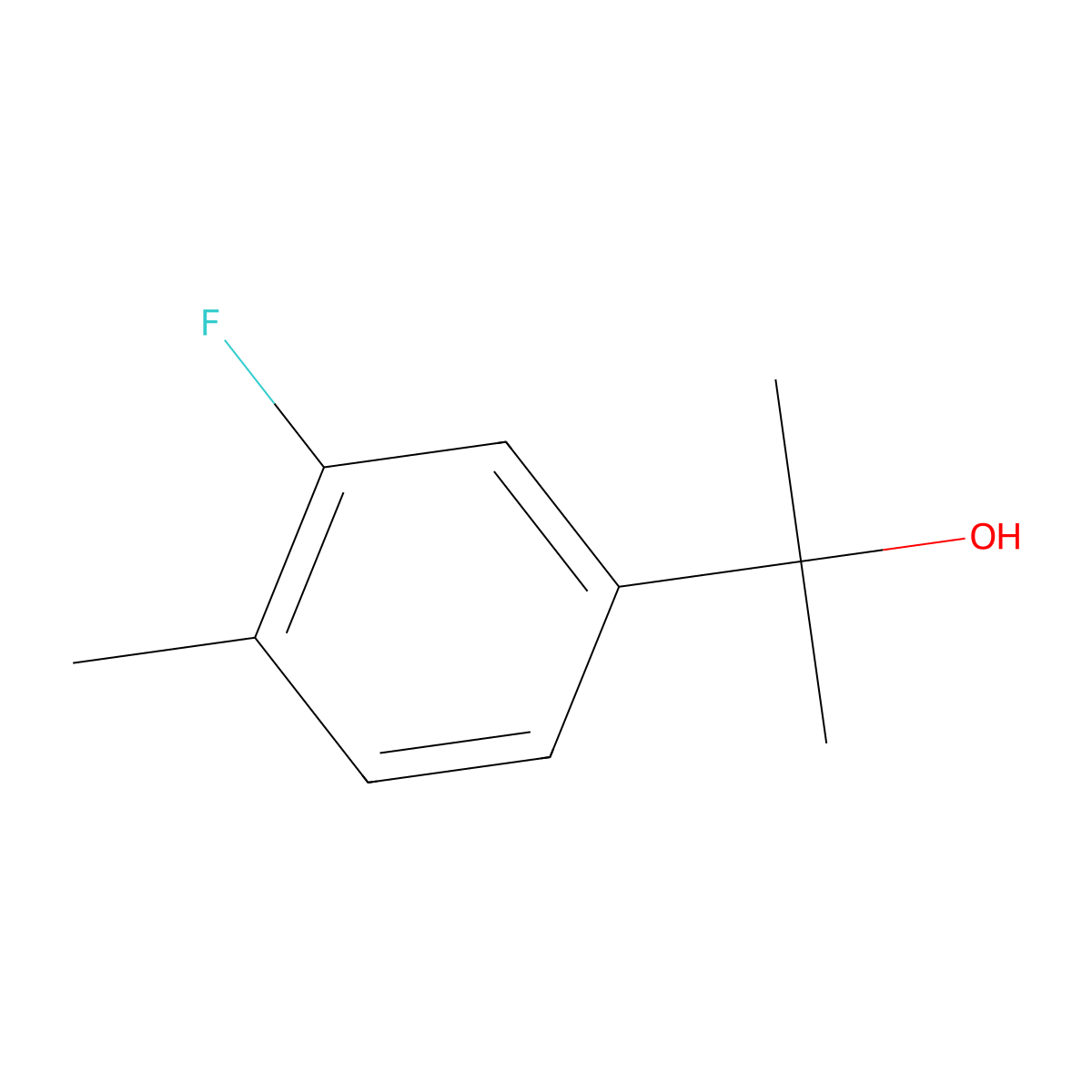 2-(3-Fluoro-4-methylphenyl)propan-2-ol molecular structure, CAS 1379326-22-3