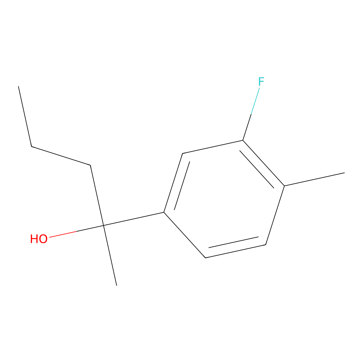 2-(3-Fluoro-4-methylphenyl)-2-pentanol molecular structure, CAS 1379326-51-8