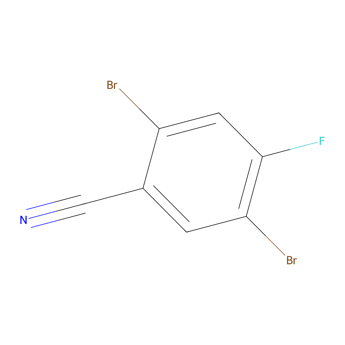 2,5-Dibromo-4-fluorobenzonitrile molecular structure, CAS 1379326-67-6