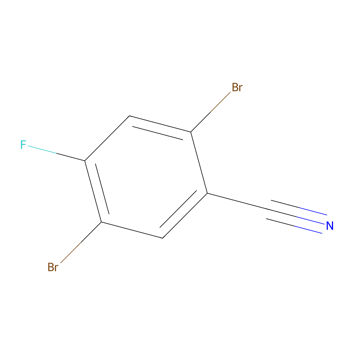 2,5-Dibromo-4-fluorobenzonitrile molecular structure, CAS 1379326-67-6