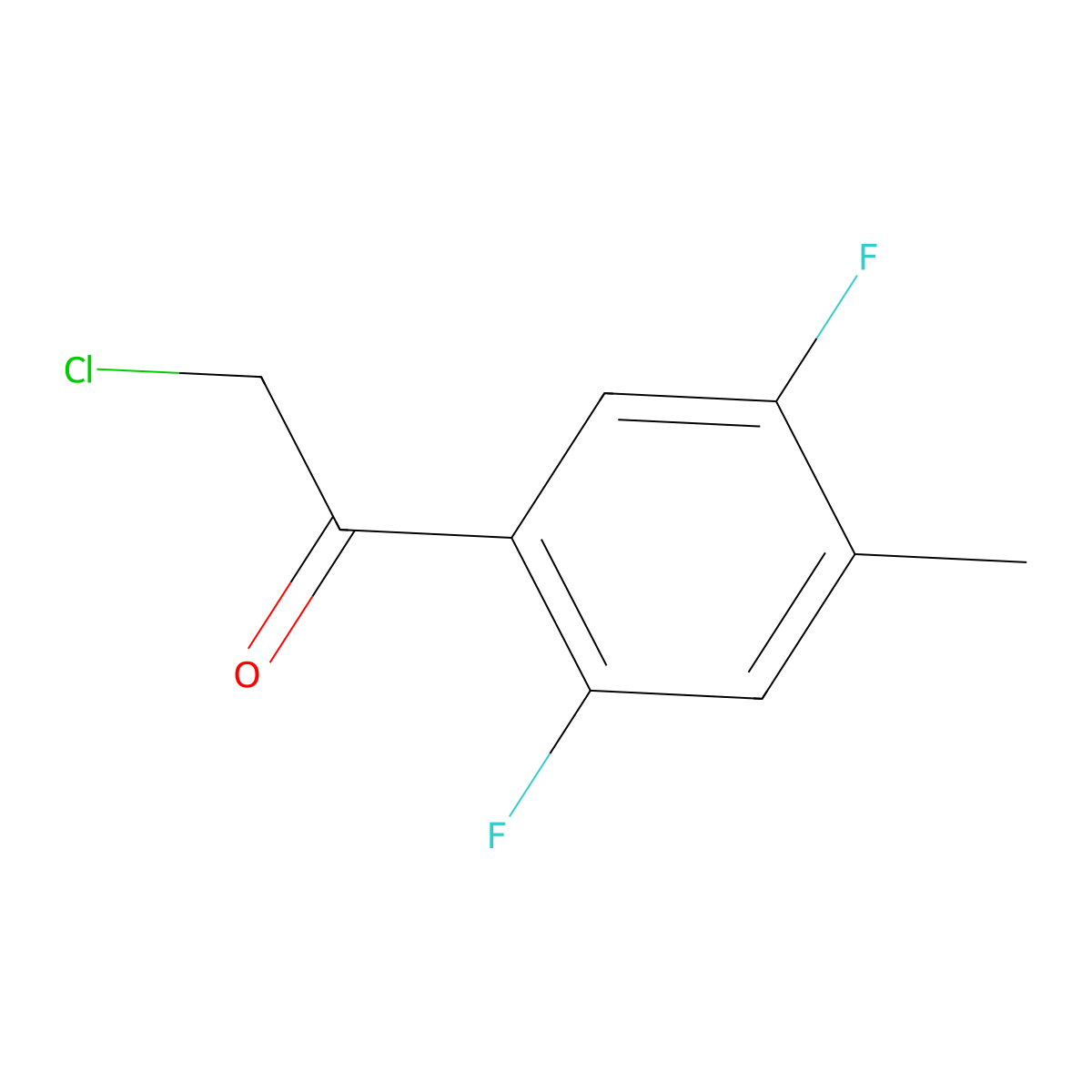 2-Chloro-1-(2,5-difluoro-4-methylphenyl)ethan-1-one molecular structure, CAS 1379327-18-0