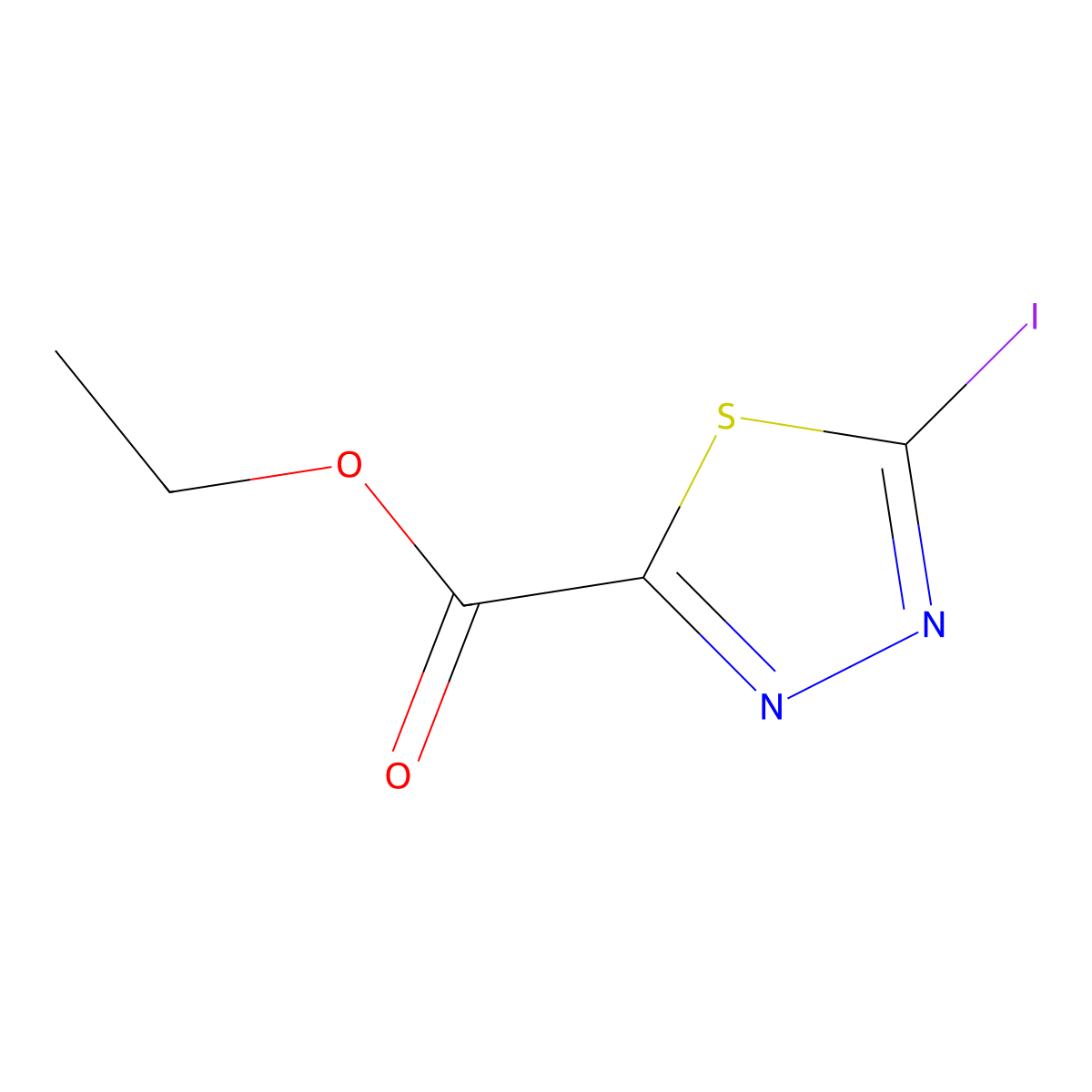 Ethyl 5-iodo-1,3,4-thiadiazole-2-carboxylate molecular structure, CAS 1379328-31-0