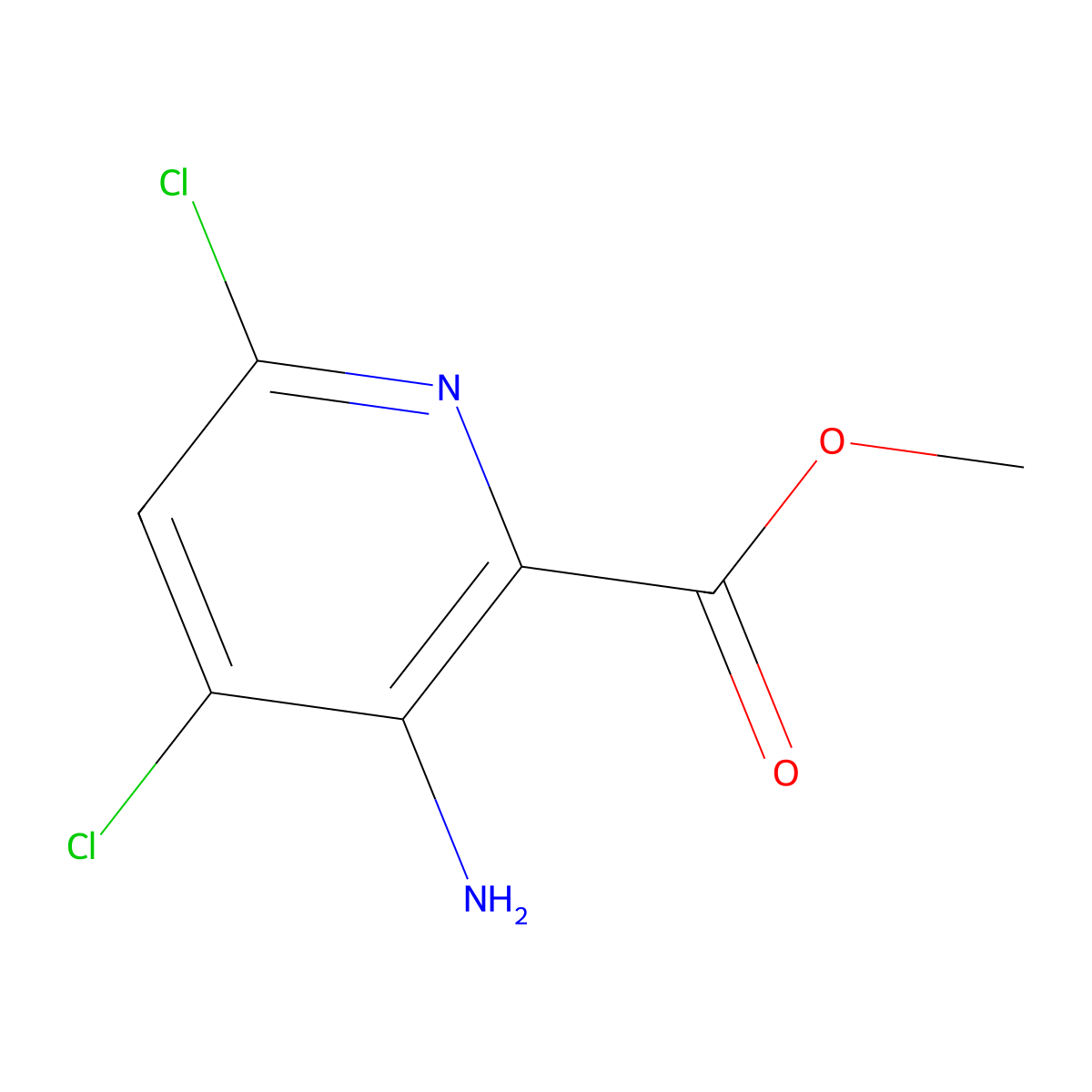 Methyl 3-amino-4,6-dichloropicolinate molecular structure, CAS 1379329-39-1