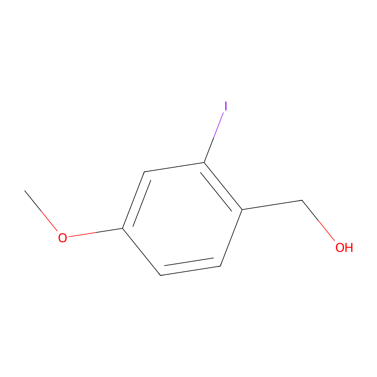 (2-Iodo-4-methoxyphenyl)methanol molecular structure, CAS 1379329-63-1