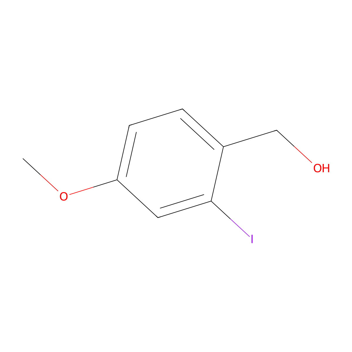 (2-Iodo-4-methoxyphenyl)methanol molecular structure, CAS 1379329-63-1