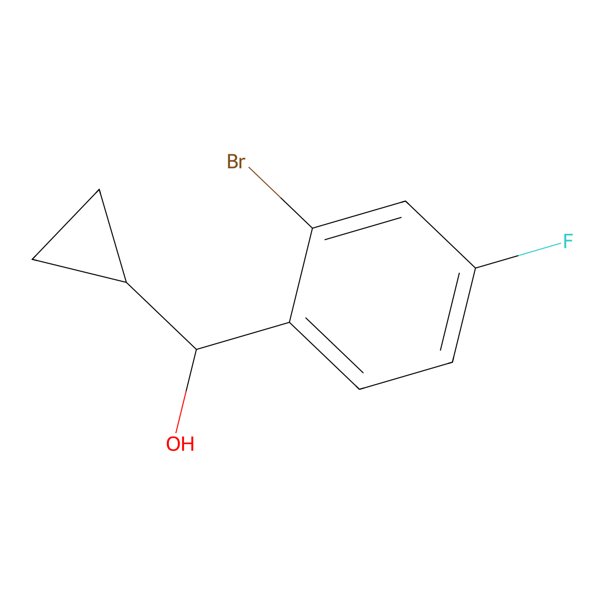 Cyclopropyl (2-bromo-4-fluorophenyl)methanol molecular structure, CAS 1379329-80-2