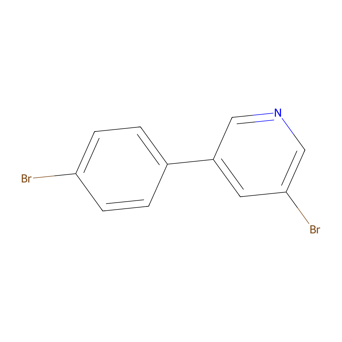 3-Bromo-5-(4-bromophenyl)pyridine molecular structure, CAS 1379330-29-6