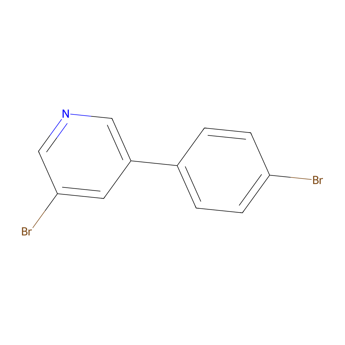 3-Bromo-5-(4-bromophenyl)pyridine molecular structure, CAS 1379330-29-6