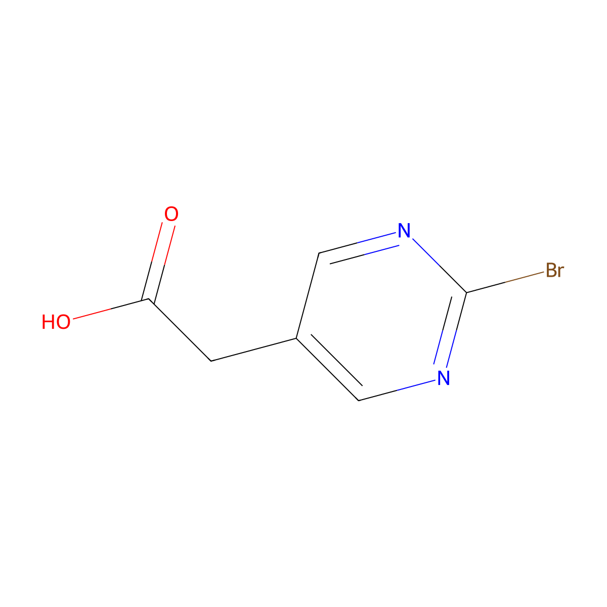 2-(2-Bromopyrimidin-5-yl)acetic acid molecular structure, CAS 1379330-42-3