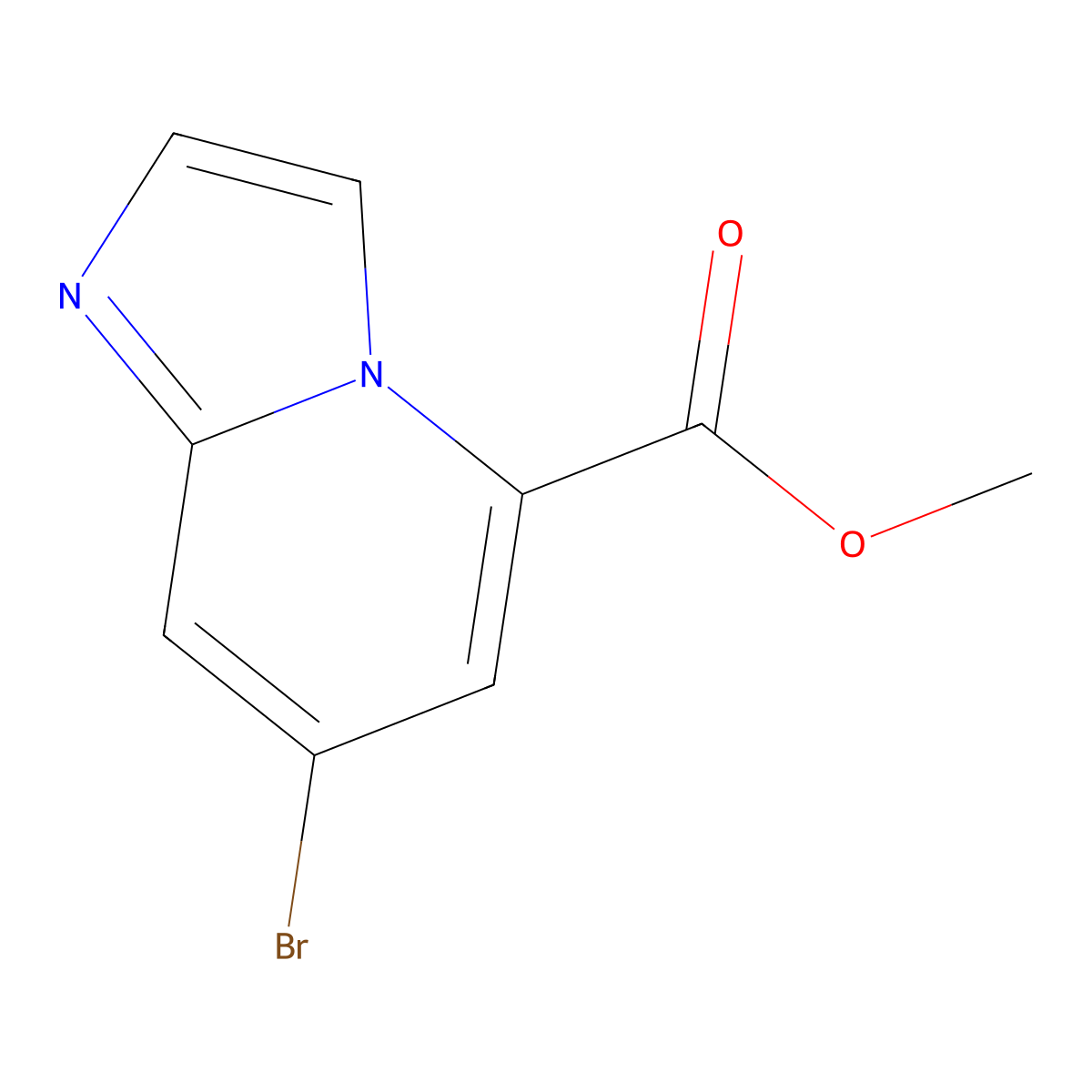 Methyl 7-bromoimidazo[1,2-a]pyridine-5-carboxylate molecular structure, CAS 1379330-72-9